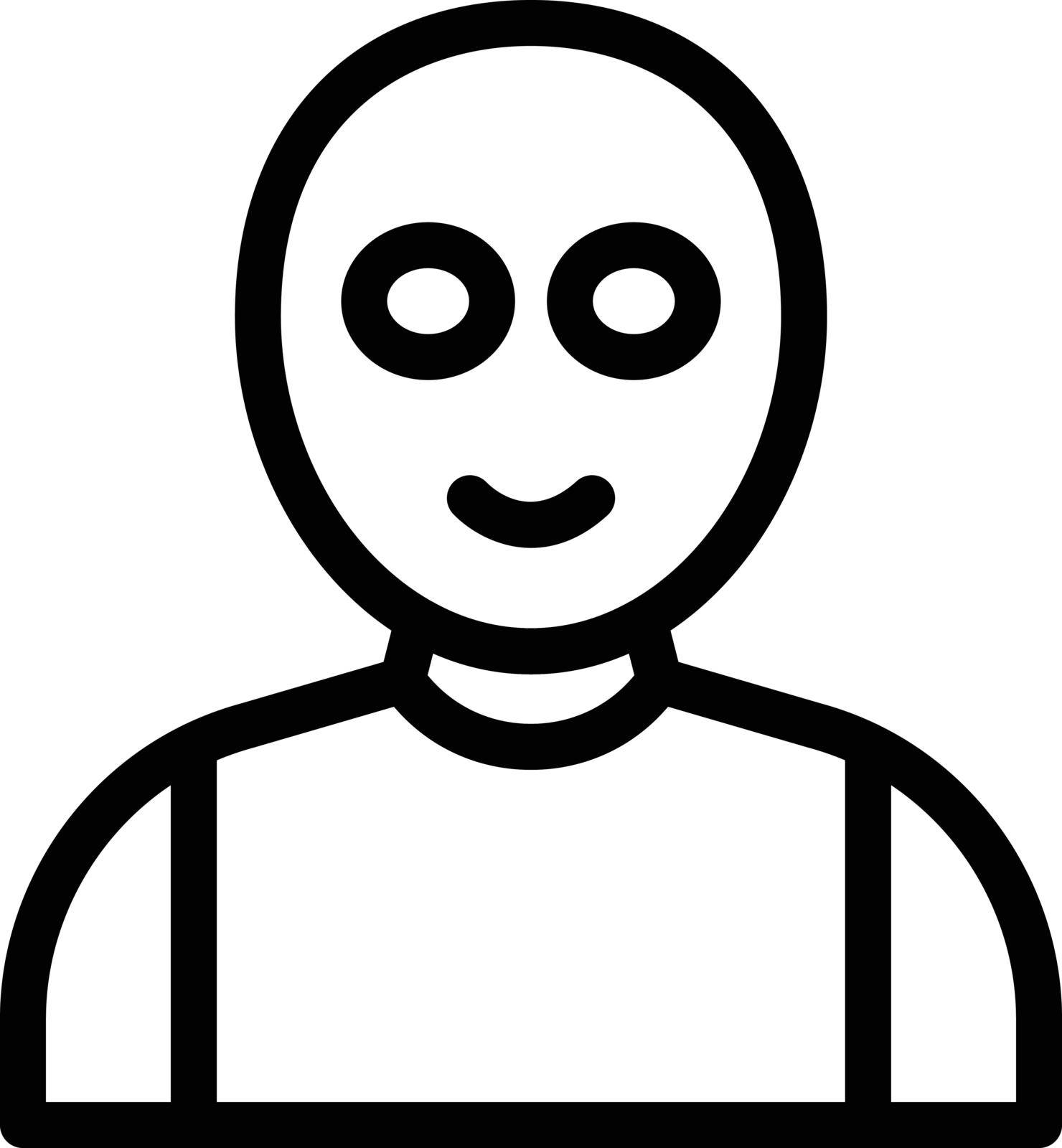 old man vector thin line icon