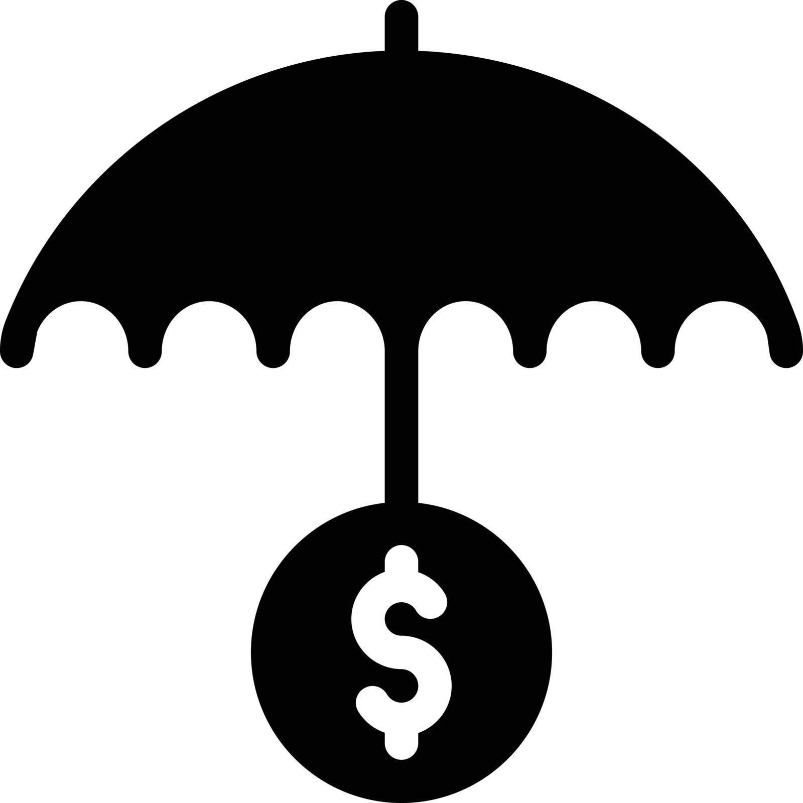 umbrella vector glyph flat icon