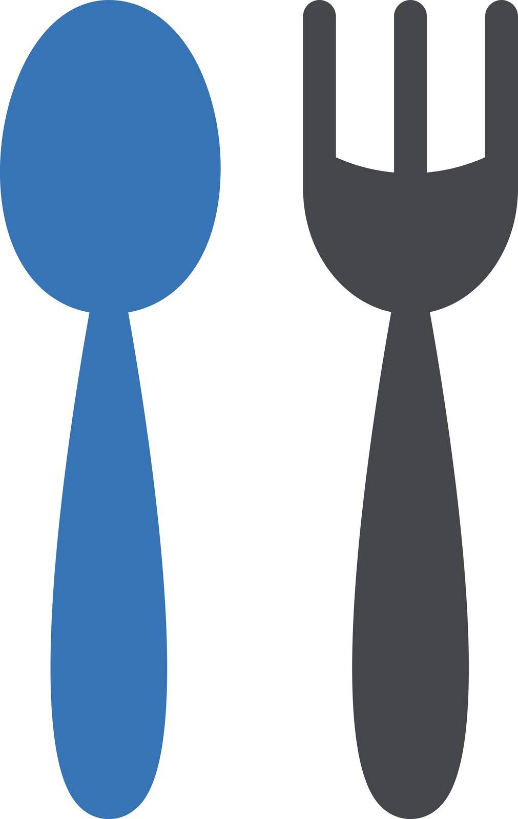 fork vector glyph color icon