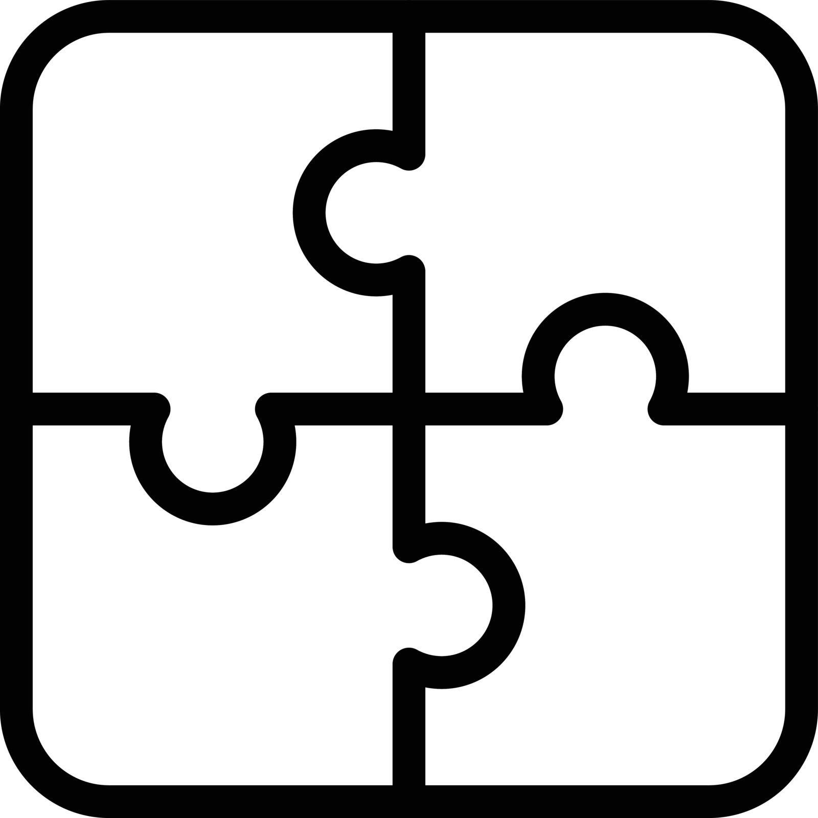 puzzle vector thin line icon