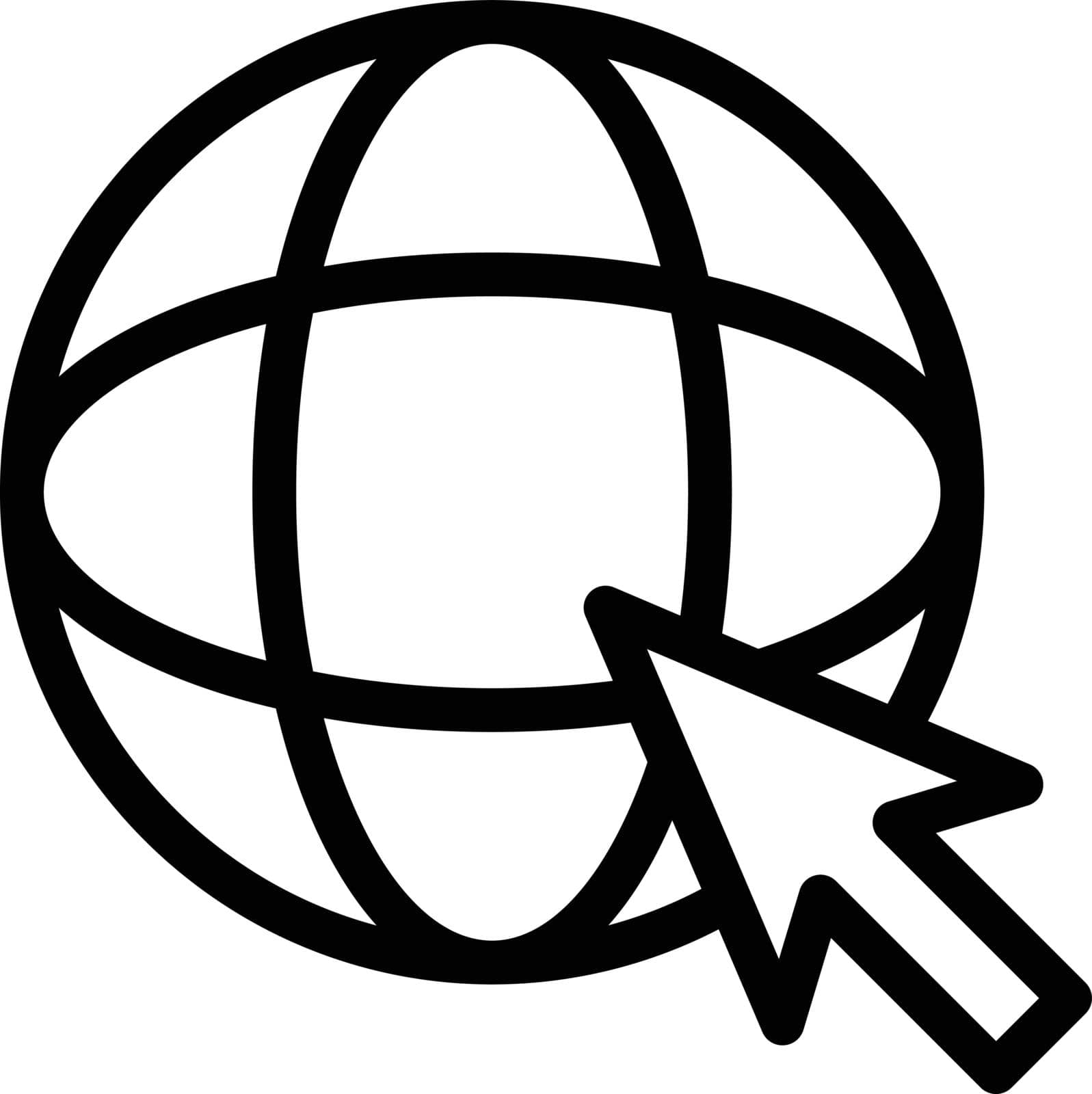 global cursor vector thin line icon