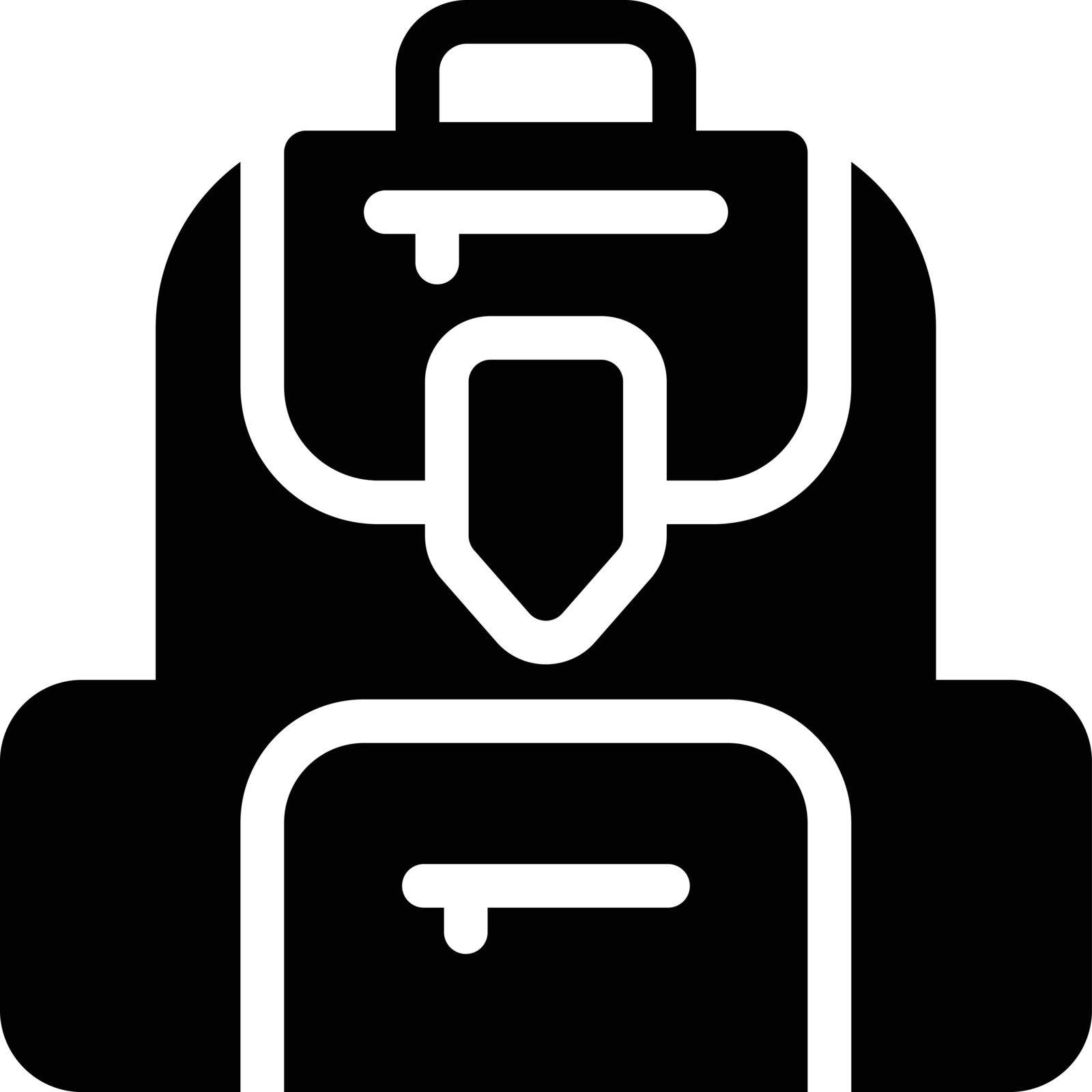 backpack vector glyph flat icon