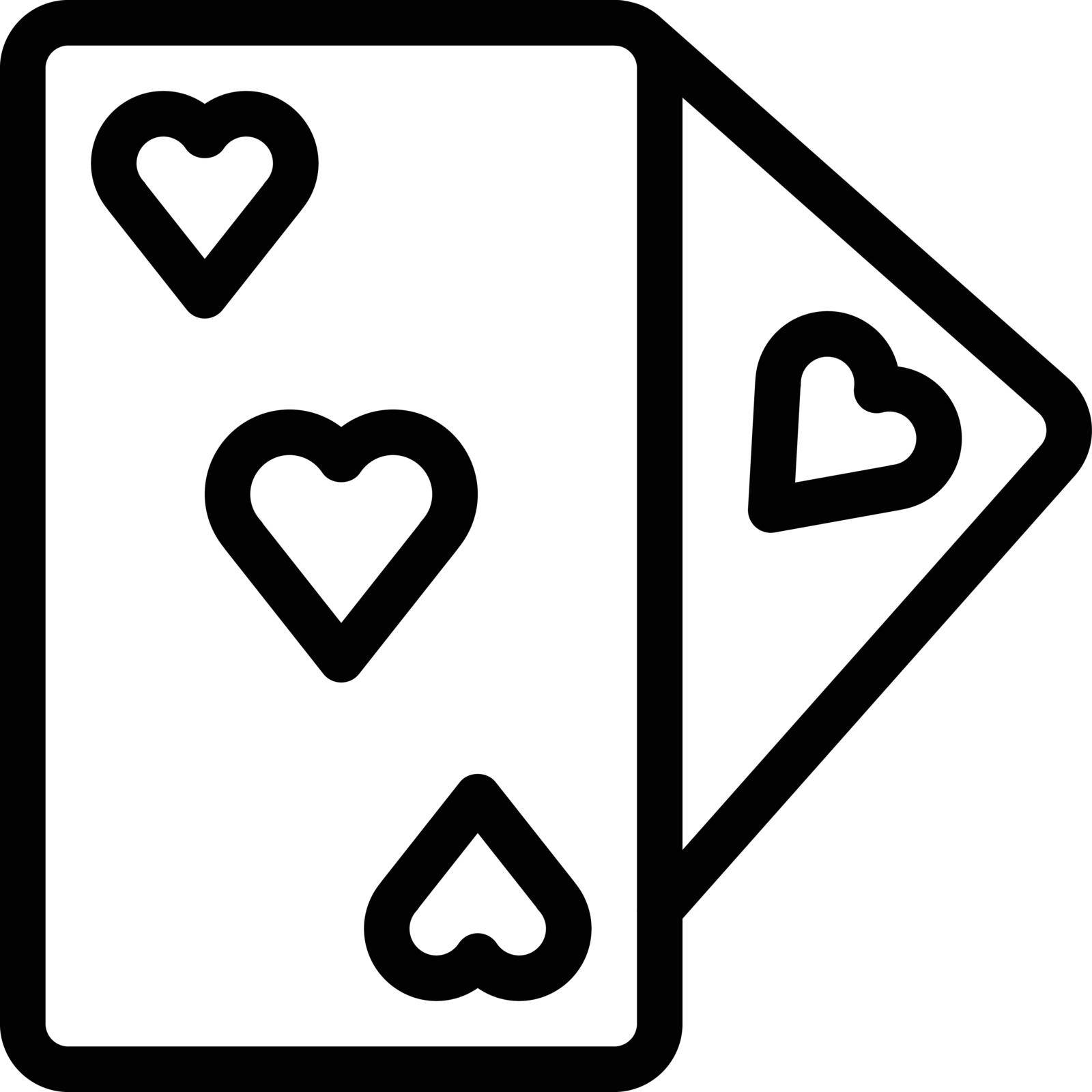 playing card vector thin line icon