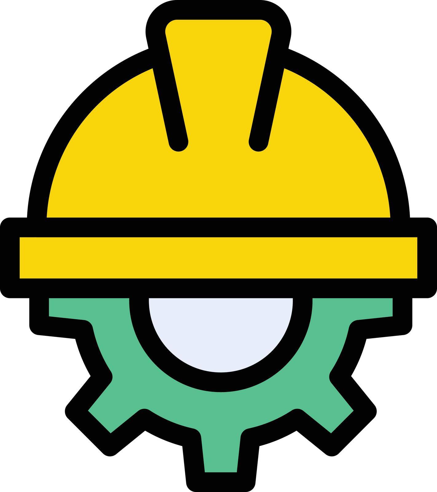 worker vector colour line icon