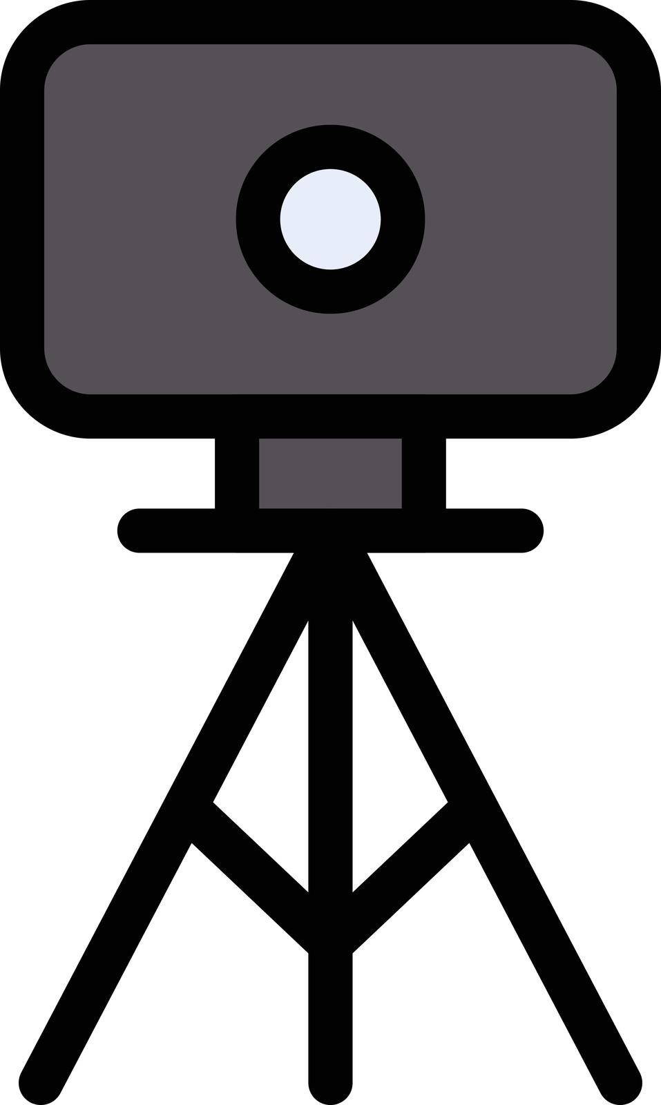 camera vector colour line icon