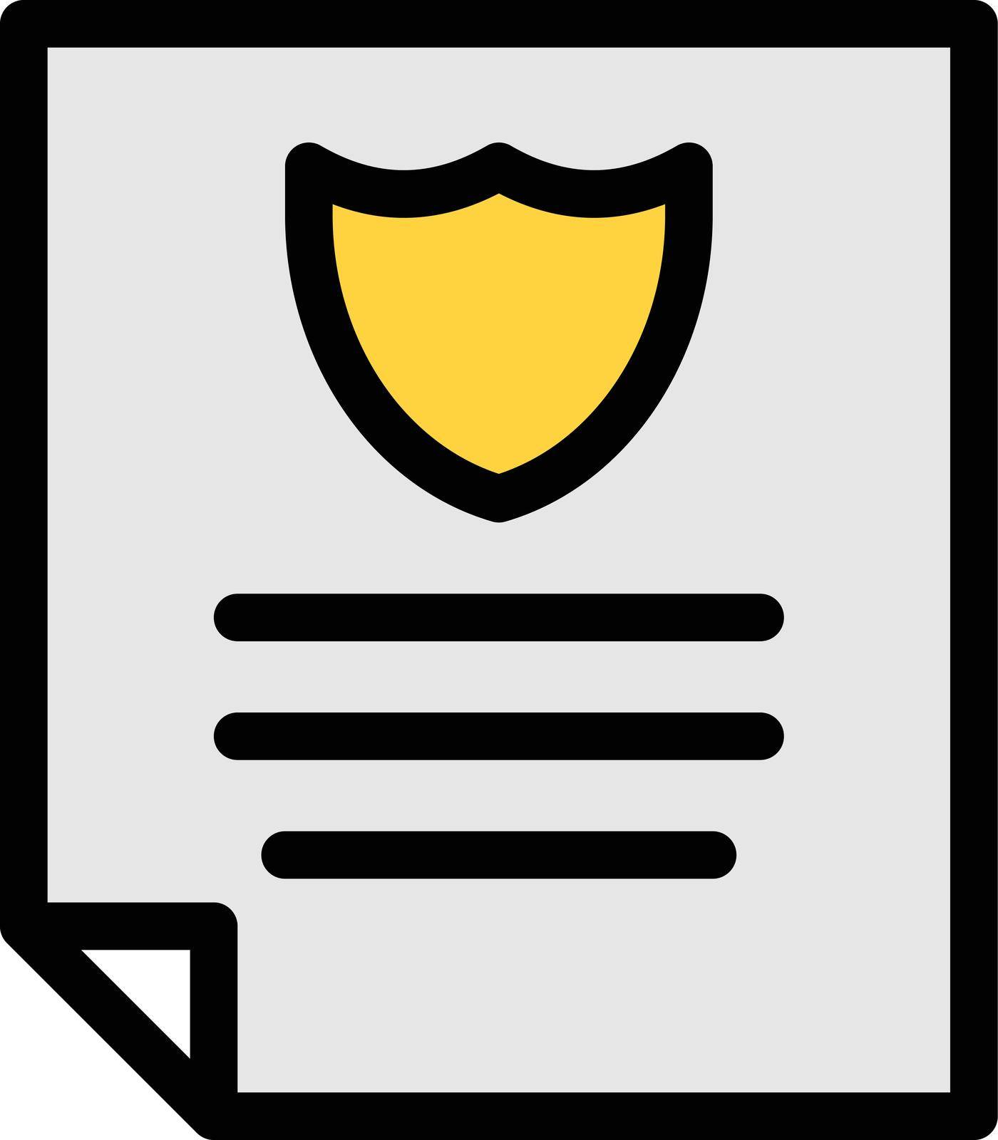 file shield vector line colour icon