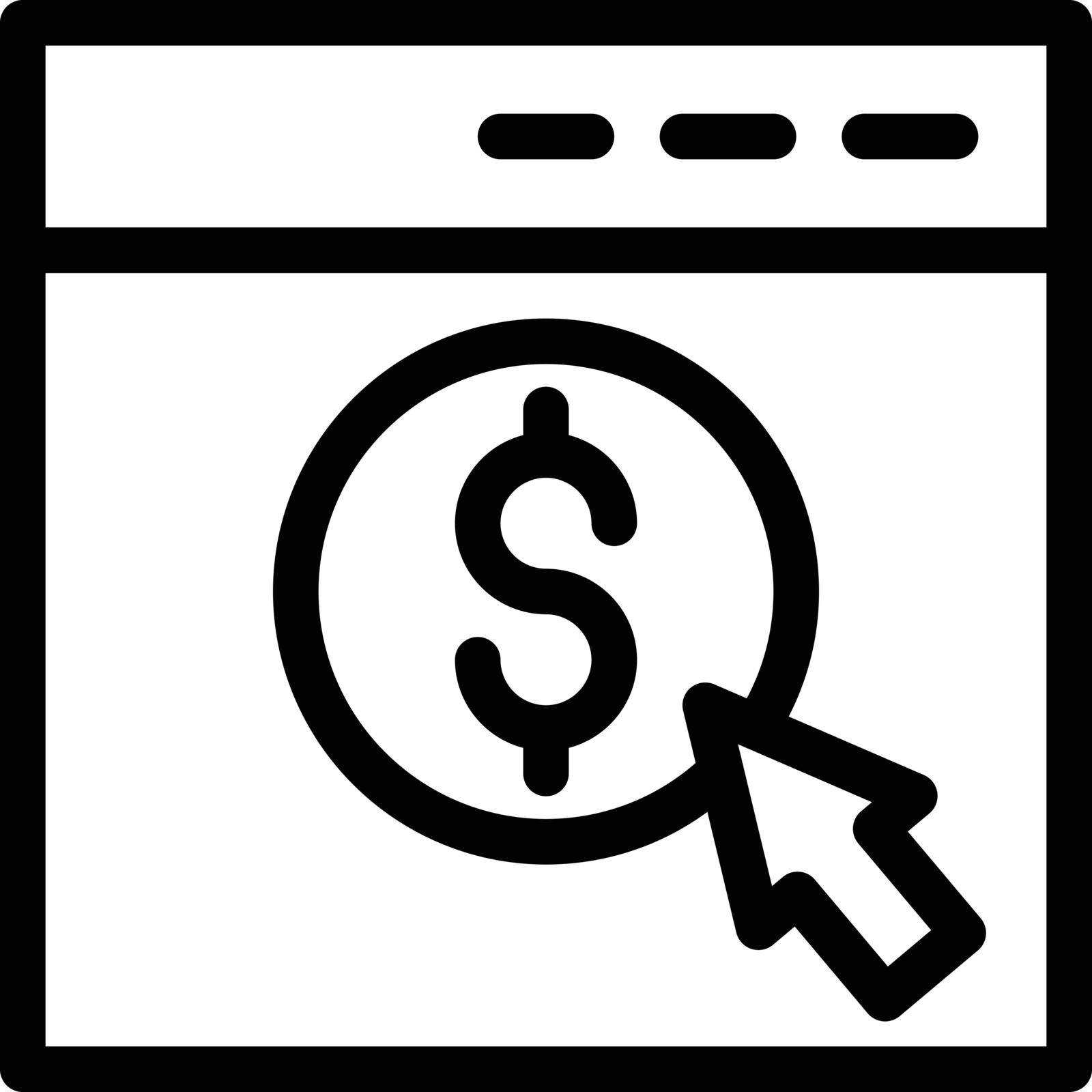pay per click vector thin line icon