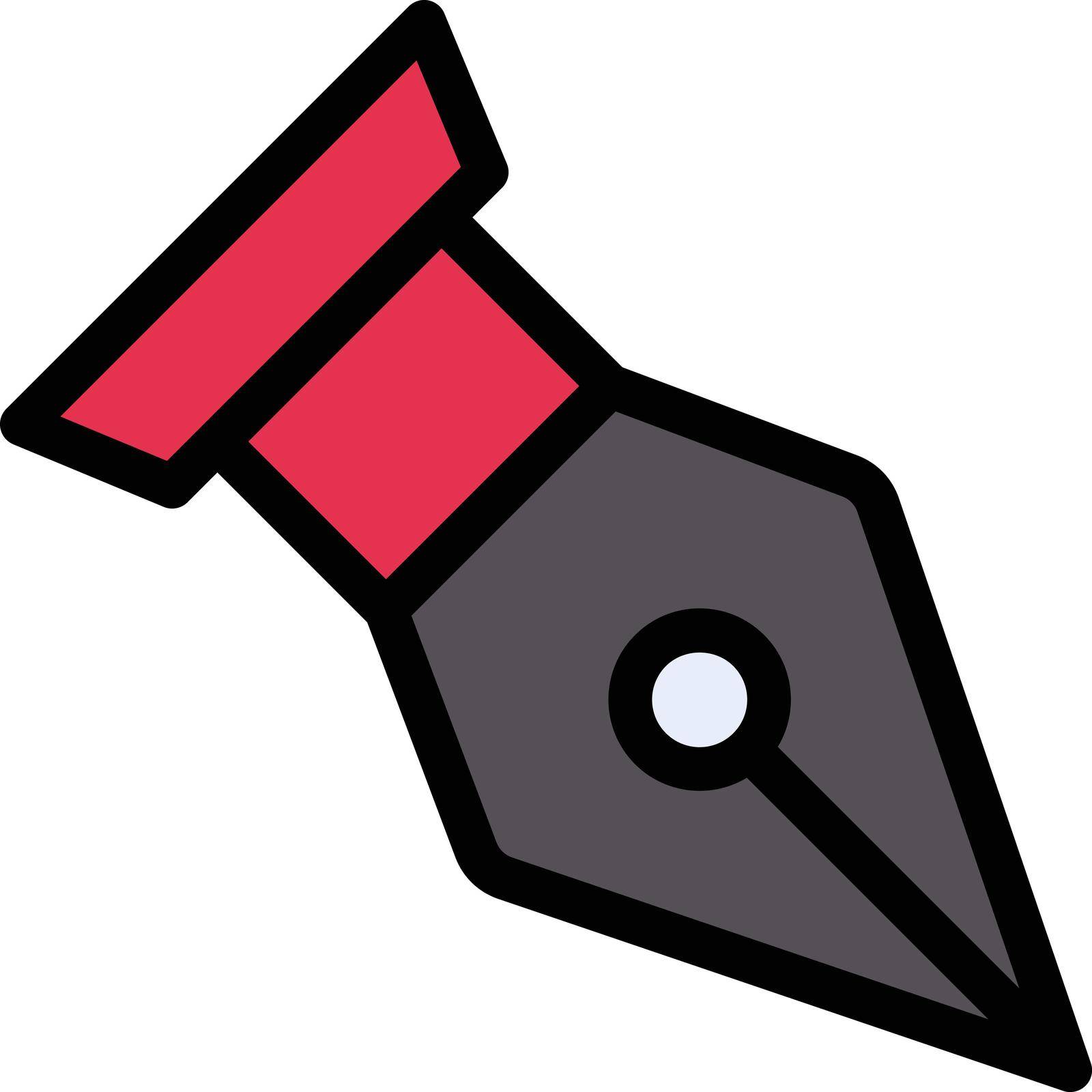 pen nib vector line colour icon
