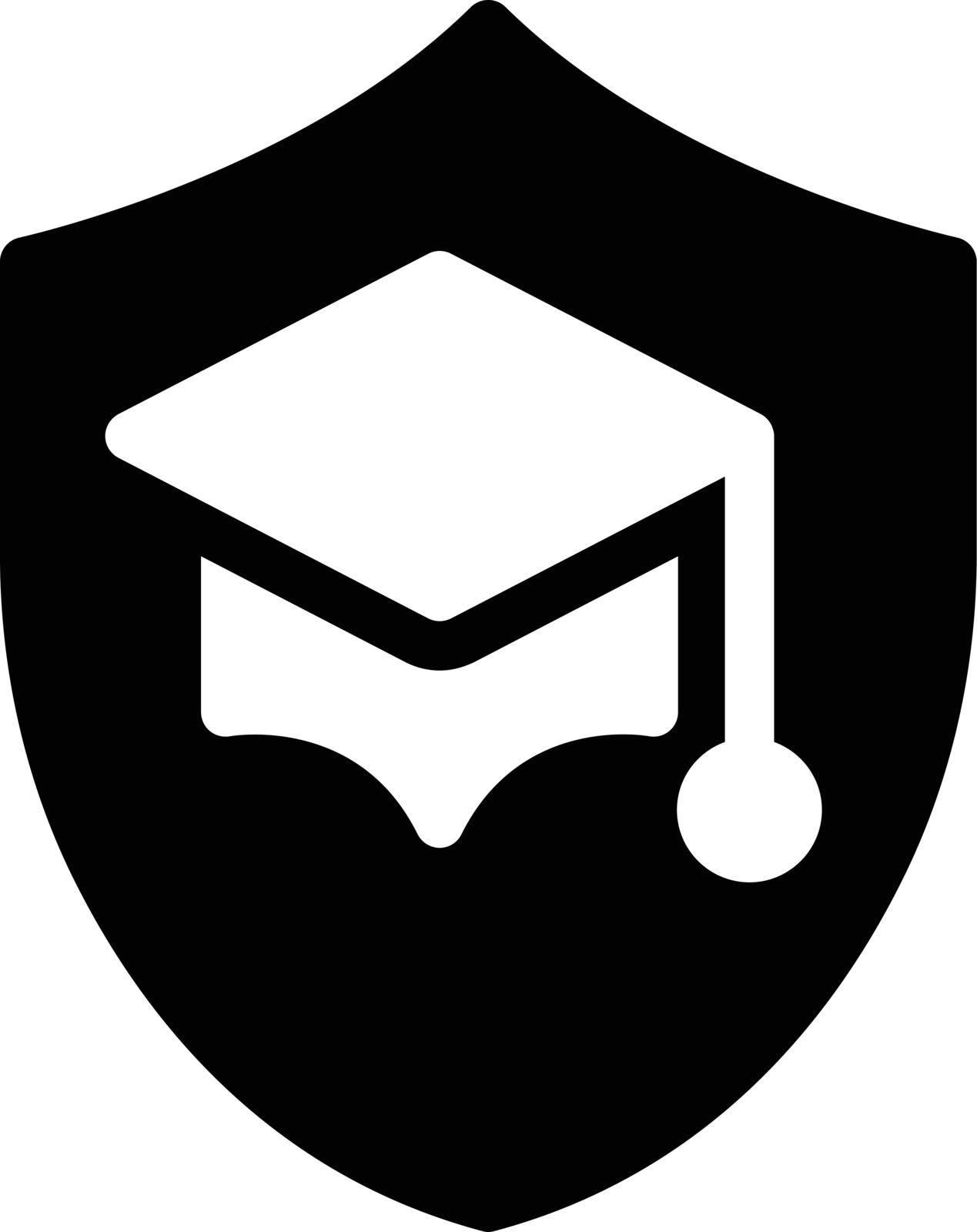 shield education vector glyph flat icon