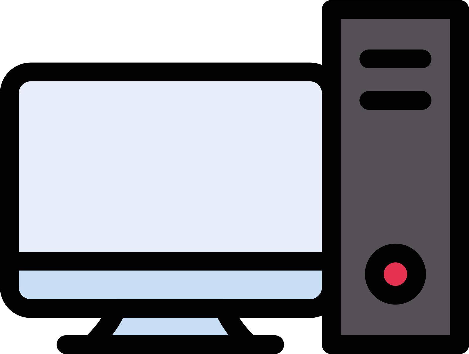 computer vector colour line icon