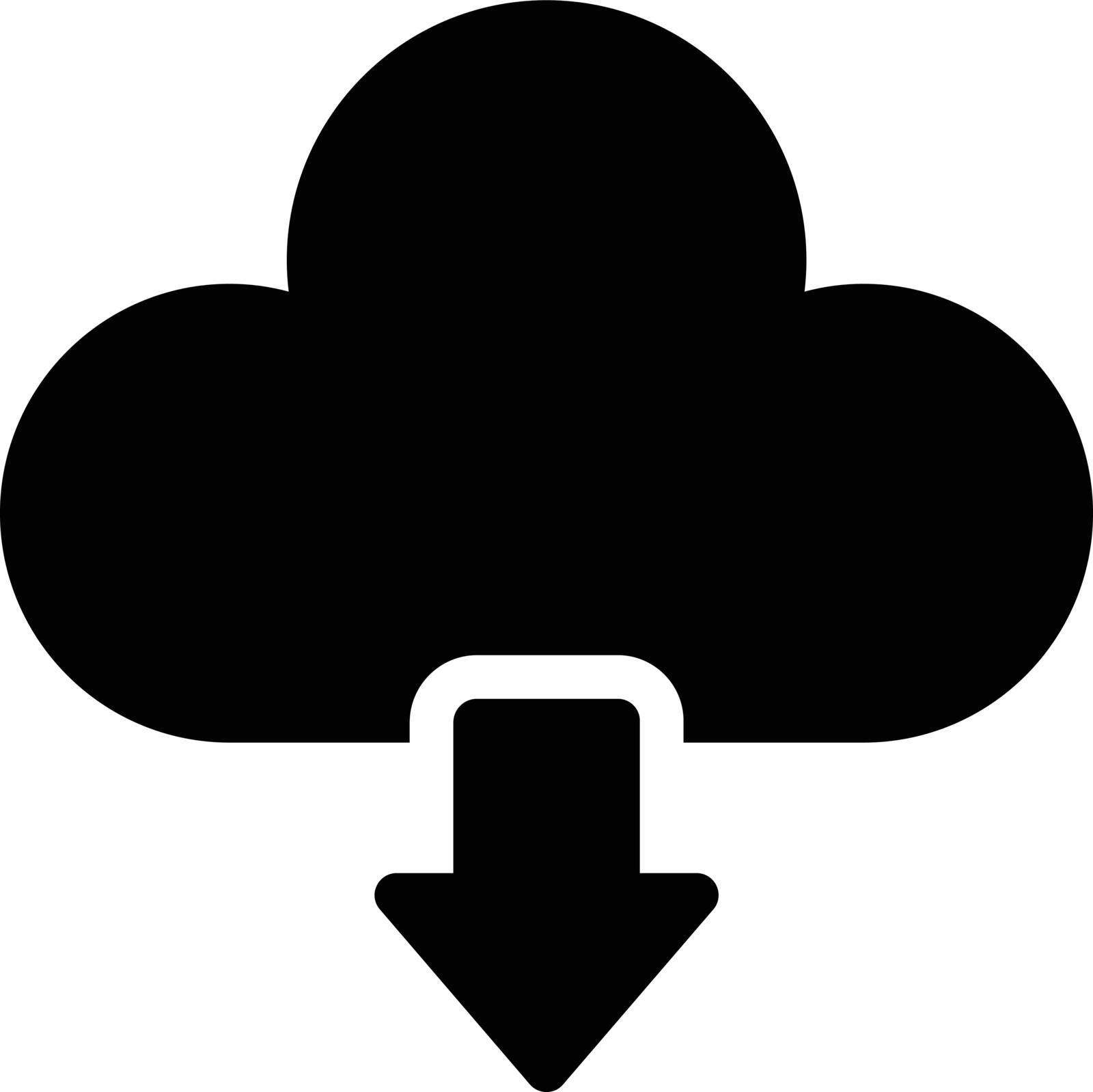 cloud vector glyph flat icon