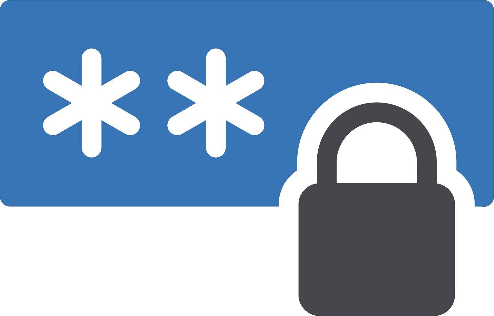 lock vector glyph color icon