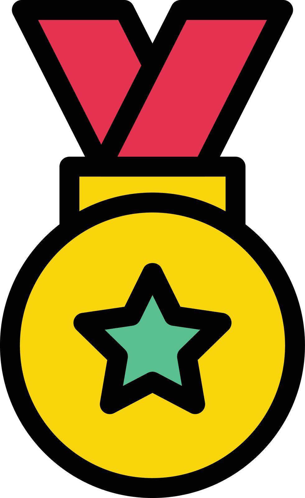 badge vector color line icon