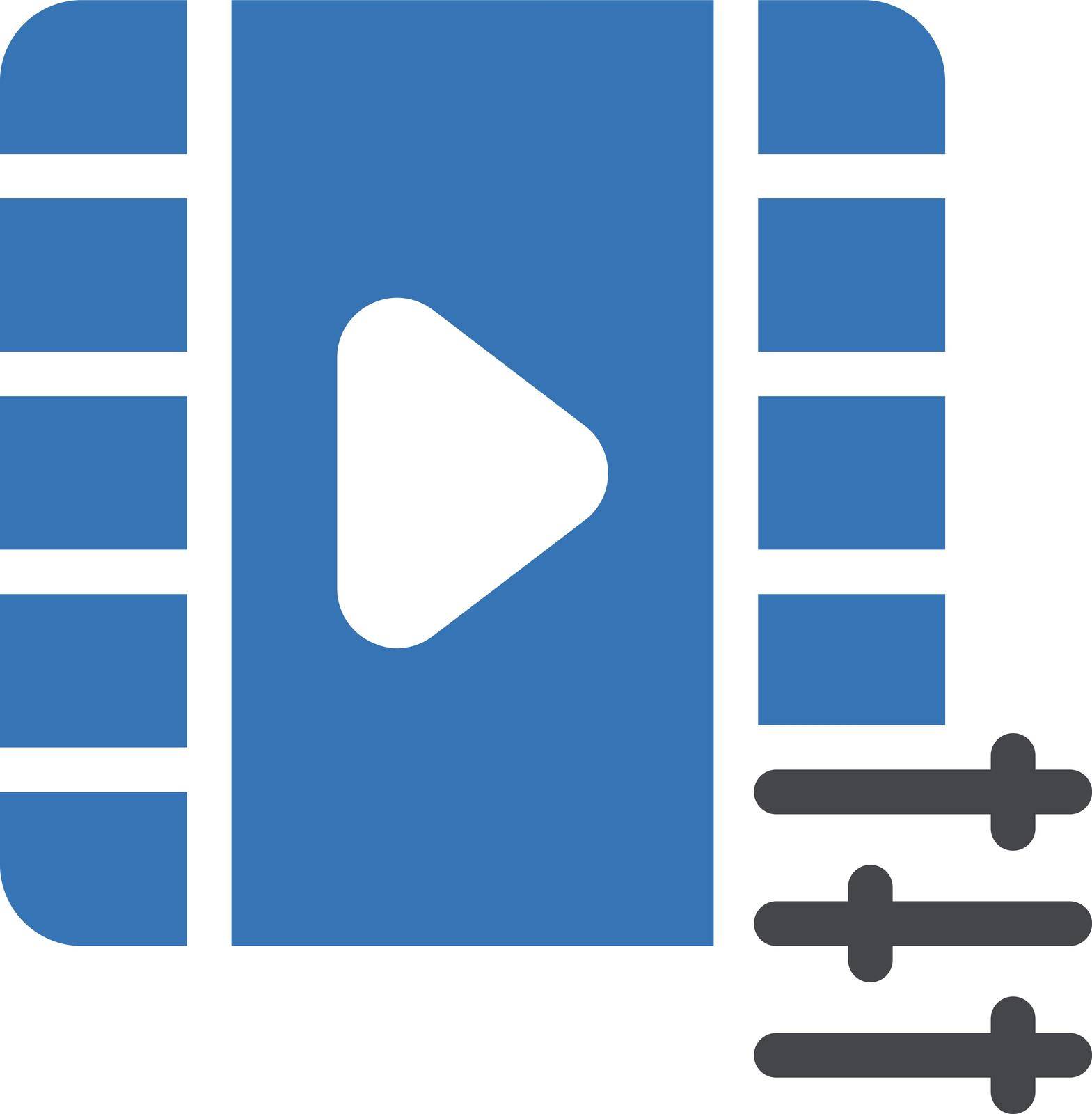 video vector glyph color icon