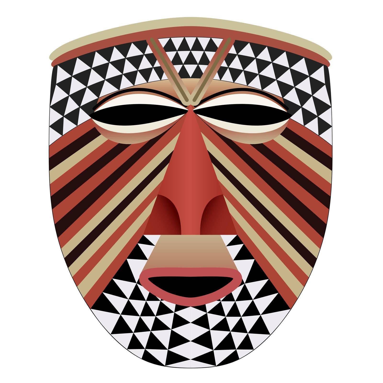 Ornate African face mask - tribal art
