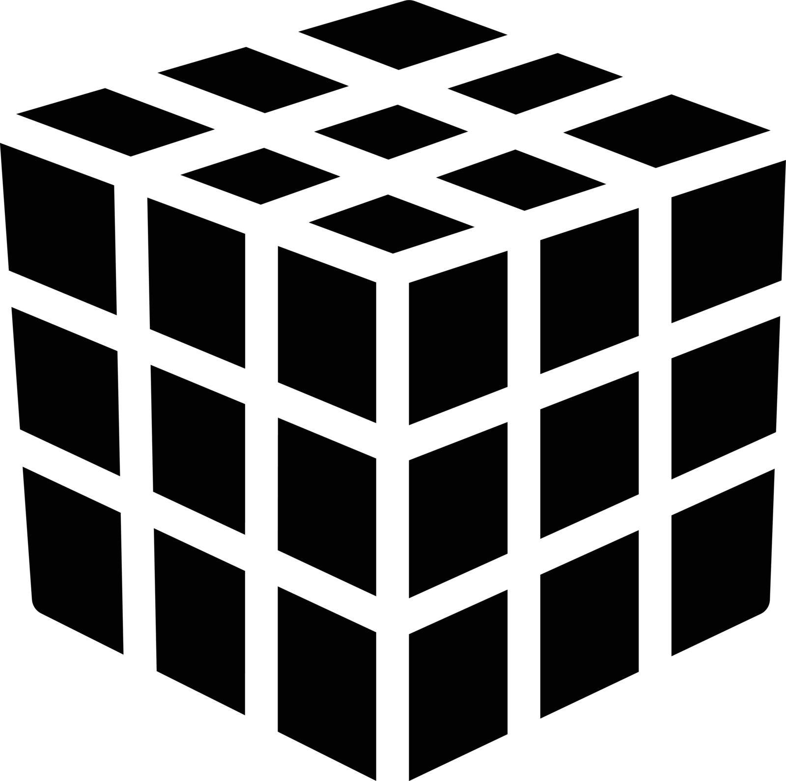 cube vector glyph flat icon