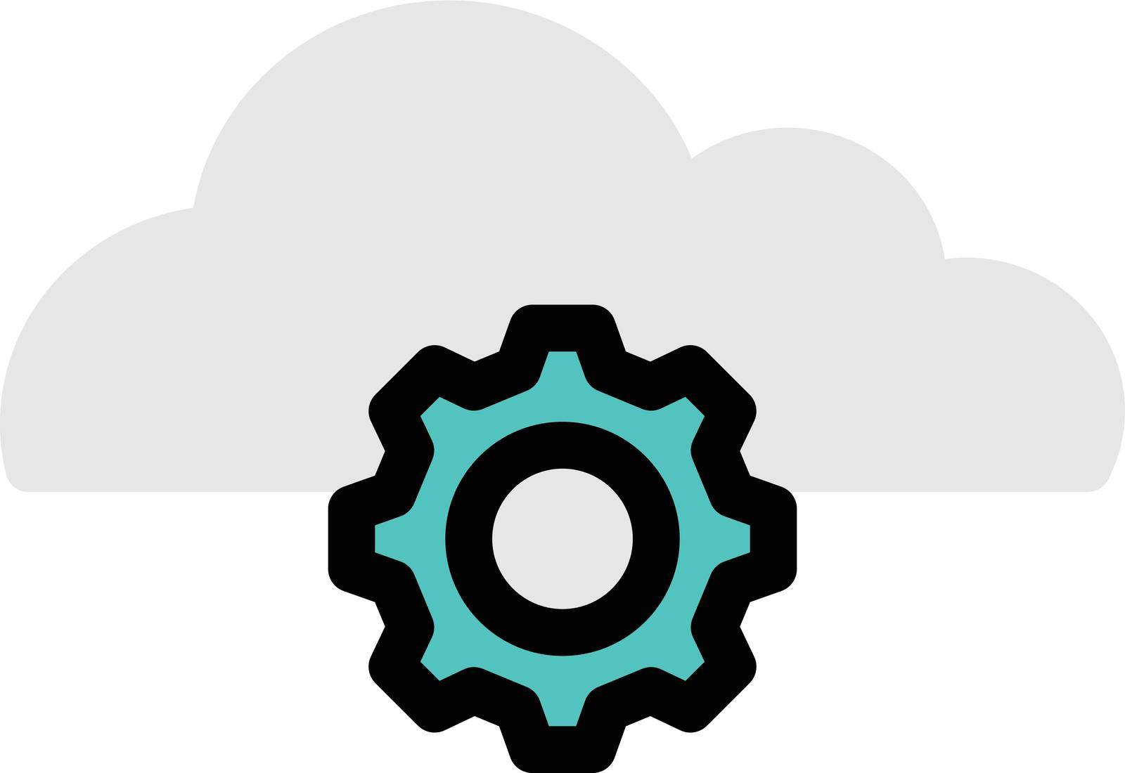 cloud vector colour line icon