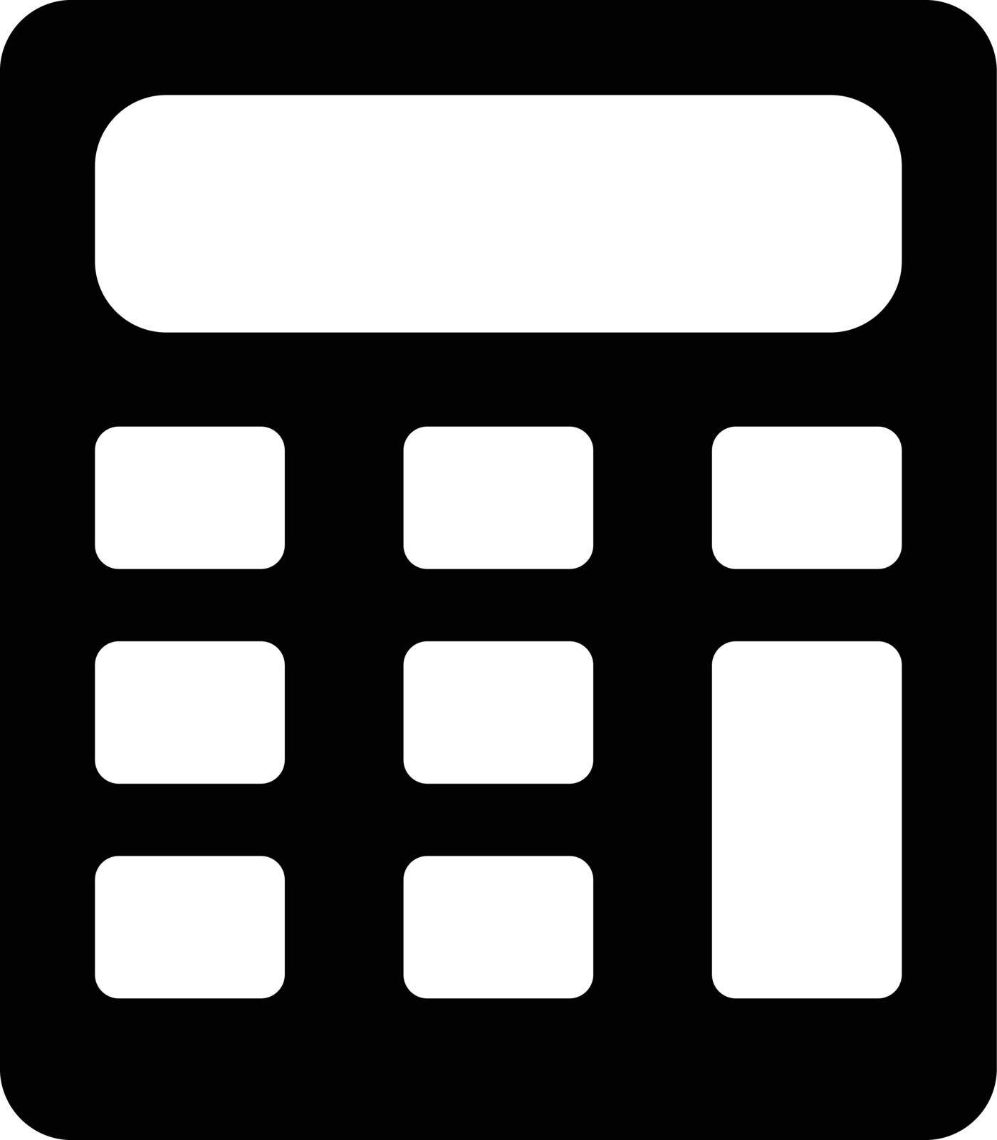 calculator vector glyph flat icon