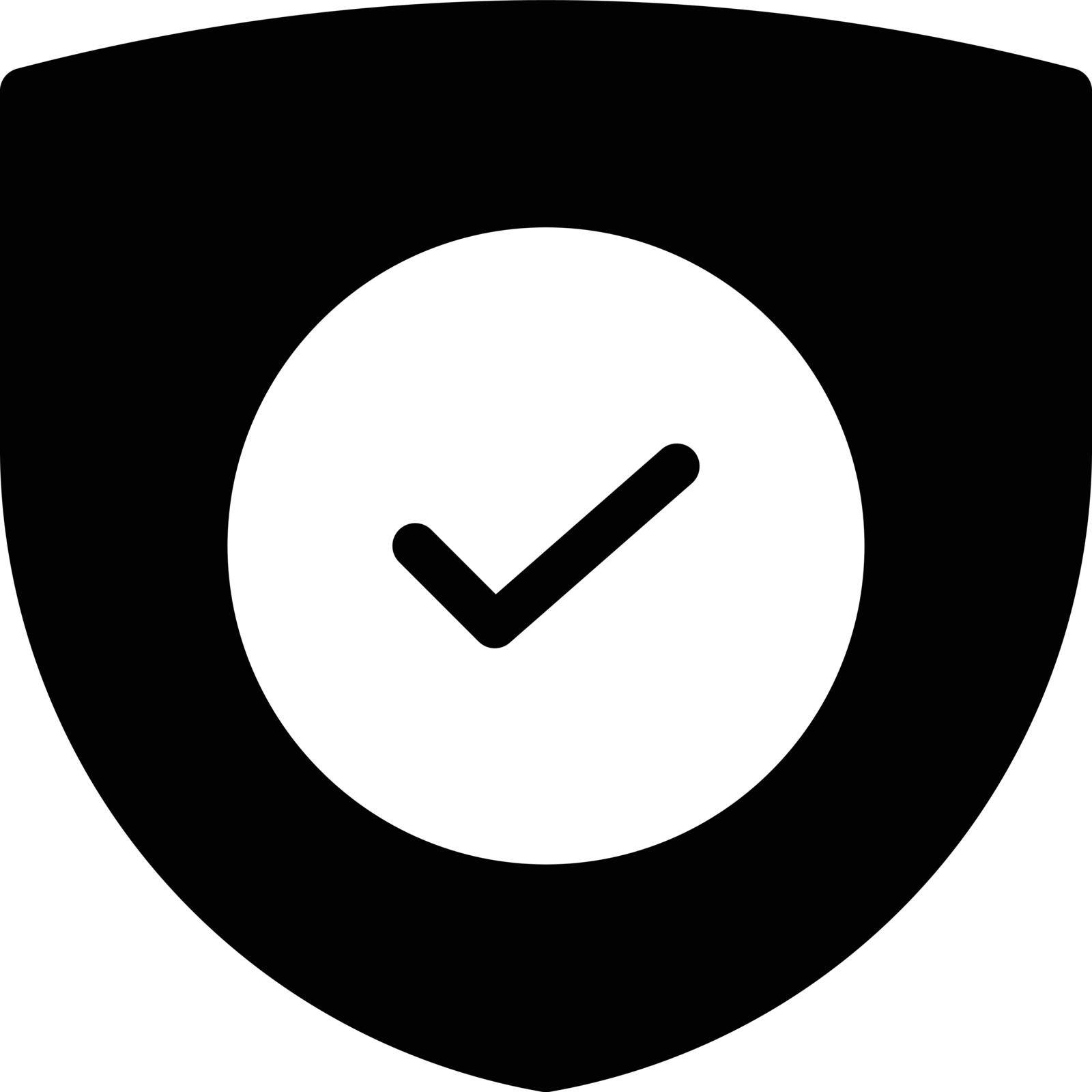 secure vector glyph flat icon