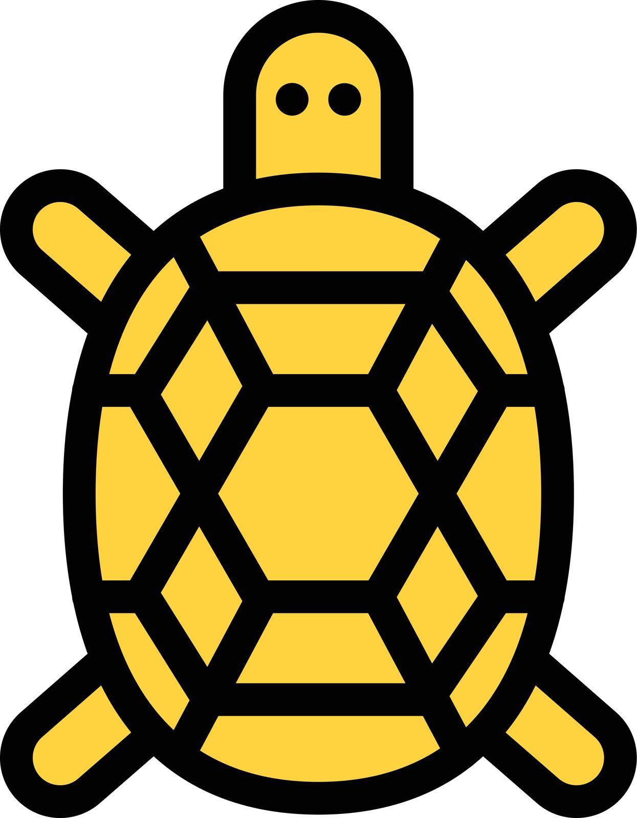 turtle vector color line icon