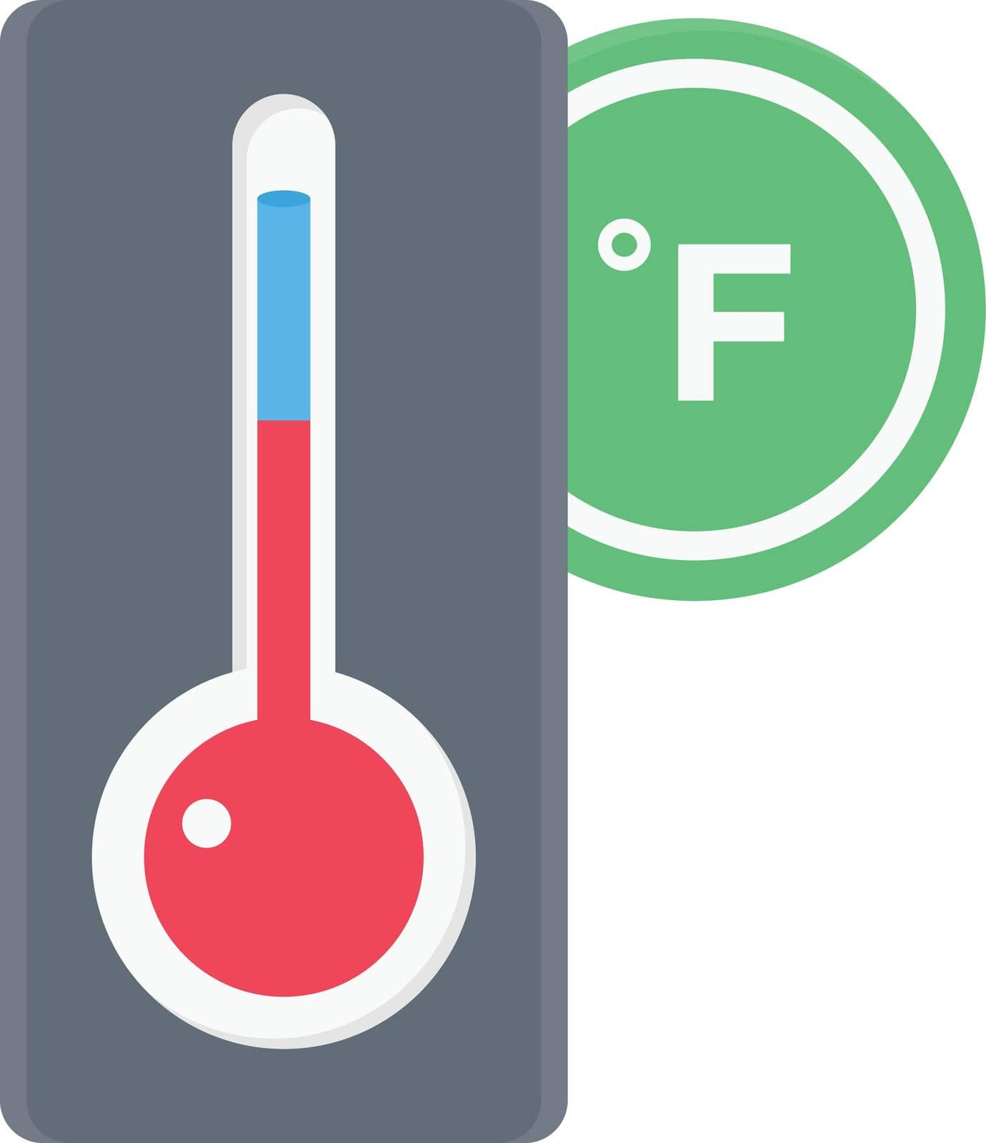 temperature Fahrenheit vector flat colour icon