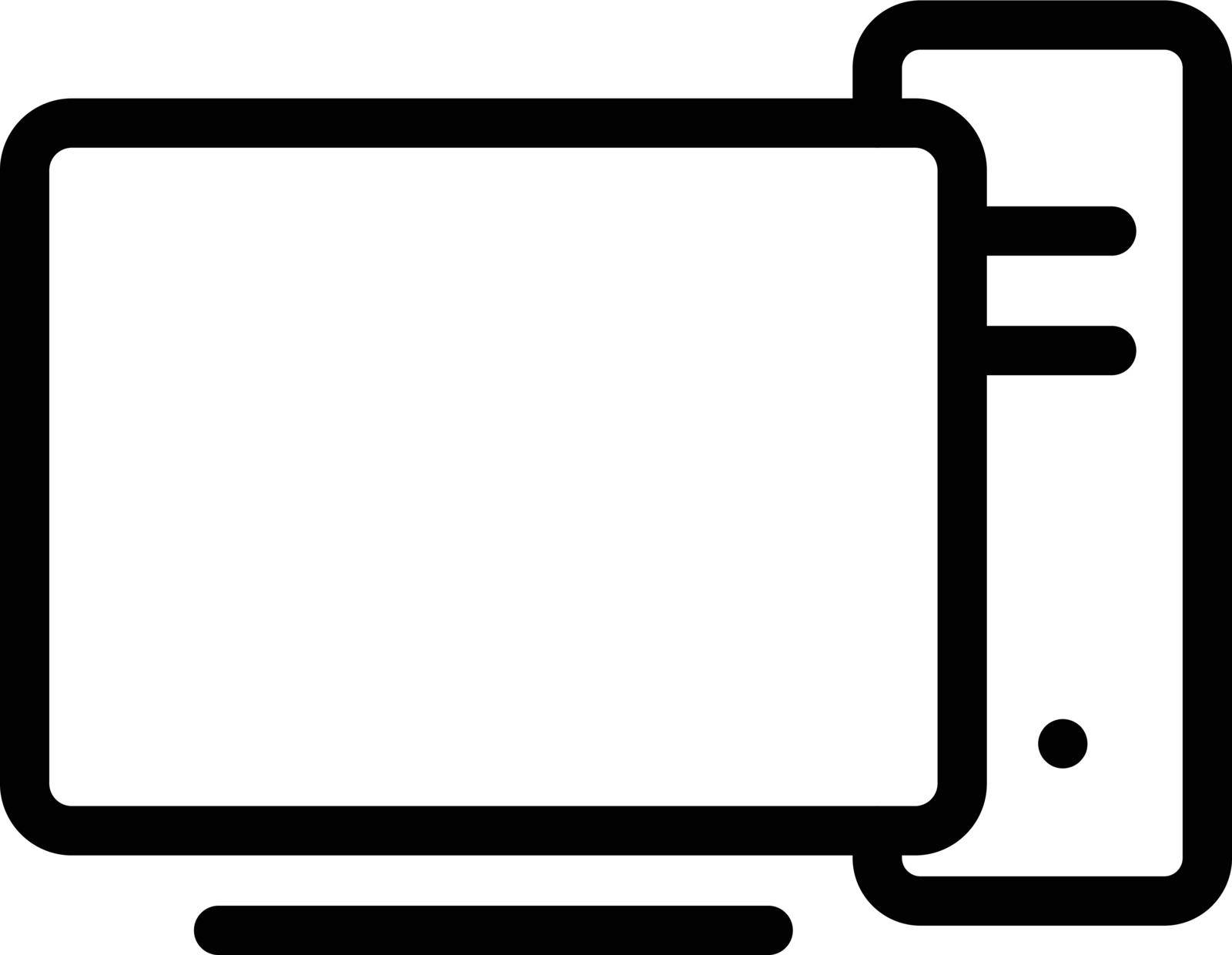 desktop vector thin line icon