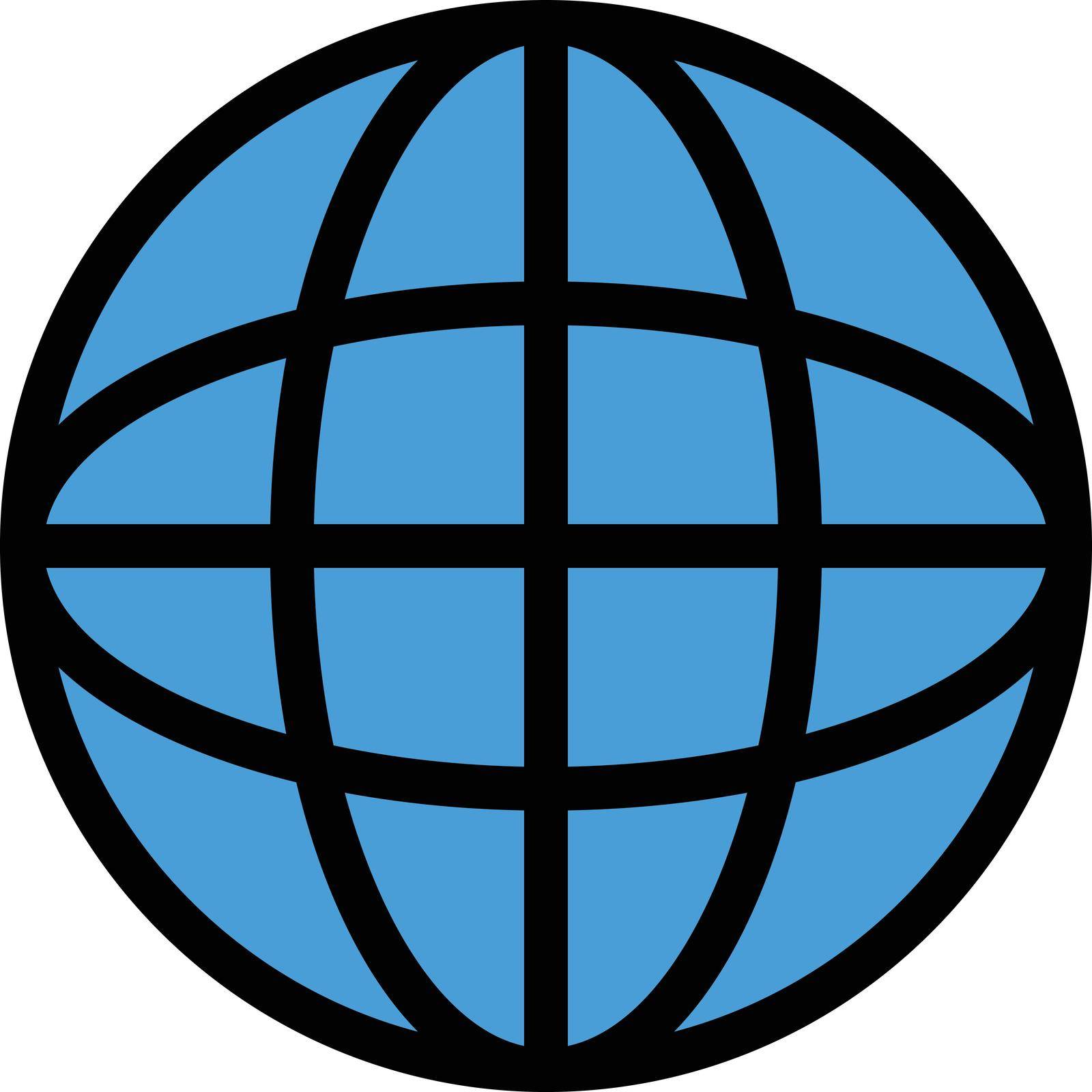 globe vector color line icon