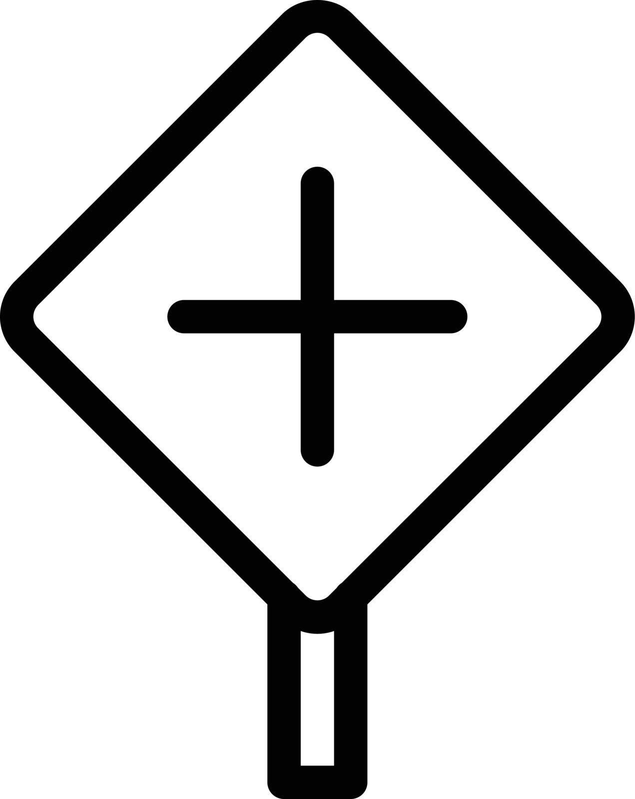 caution vector thin line icon