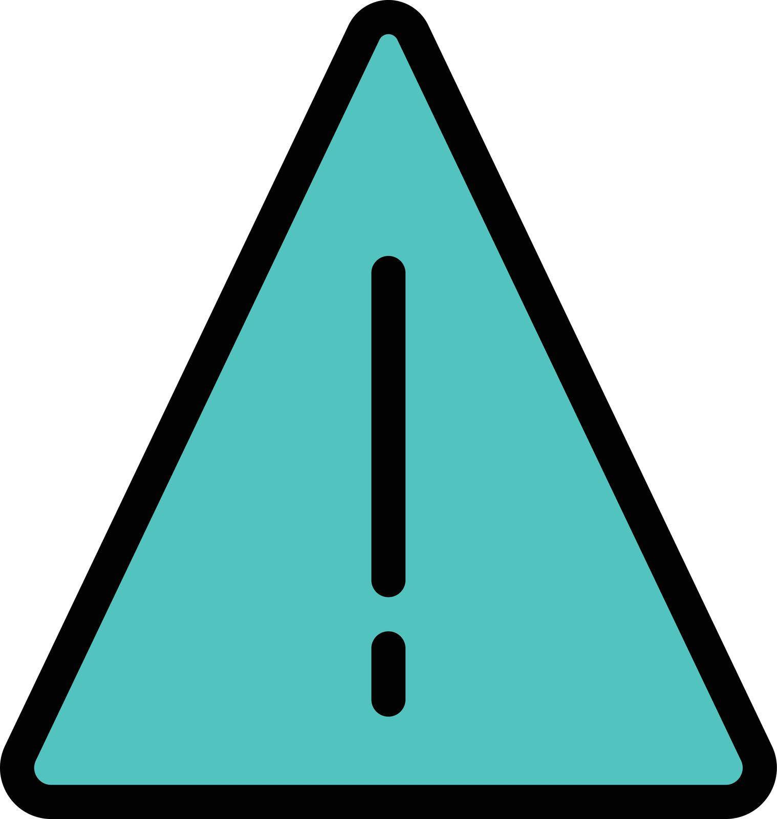warning vector colour line icon