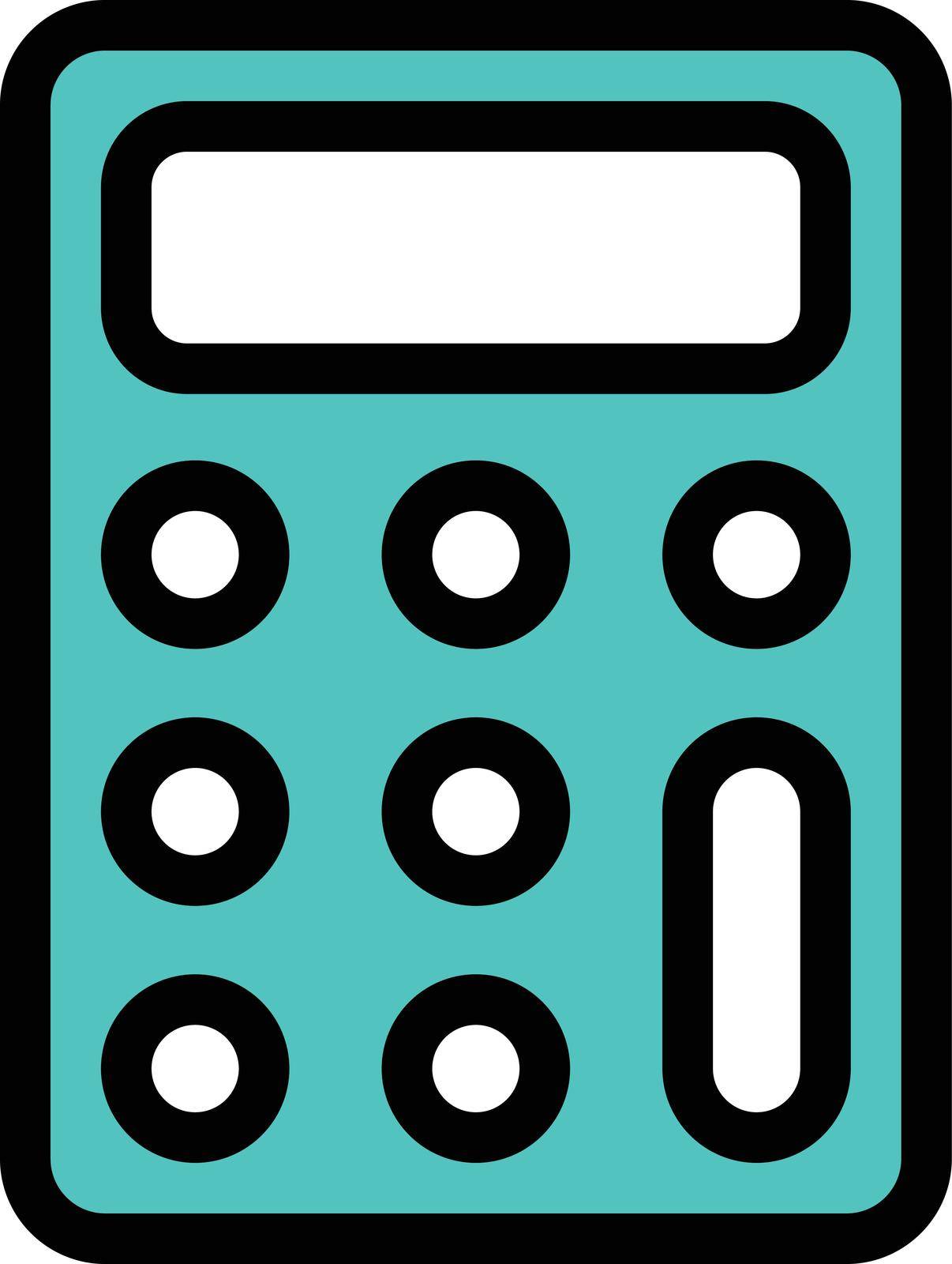 calculator vector colour line icon