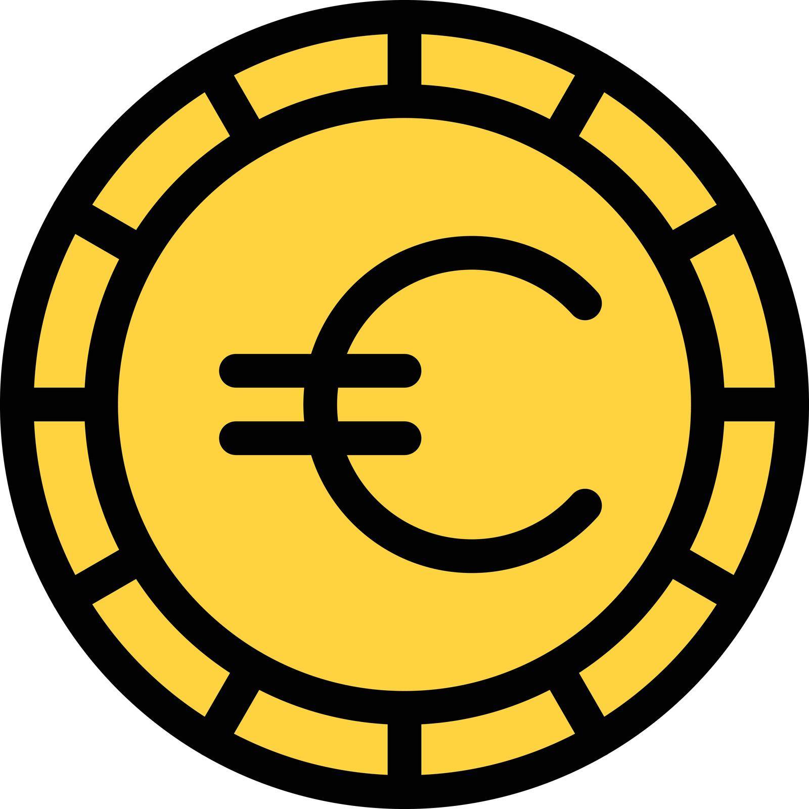 euro vector colour line icon