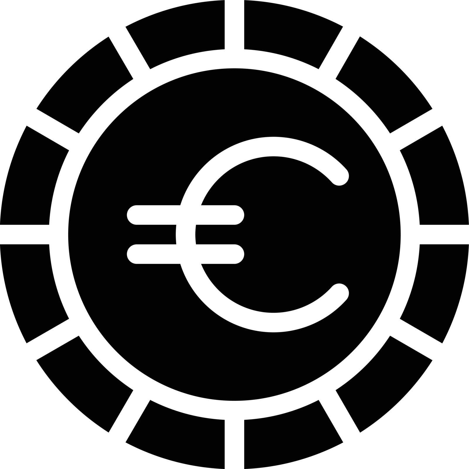 euro vector glyph flat icon