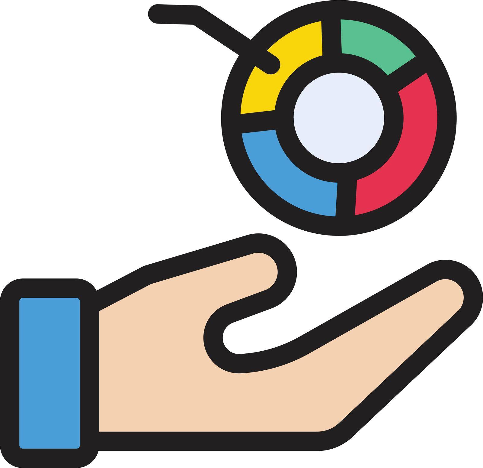 chart vector color line icon