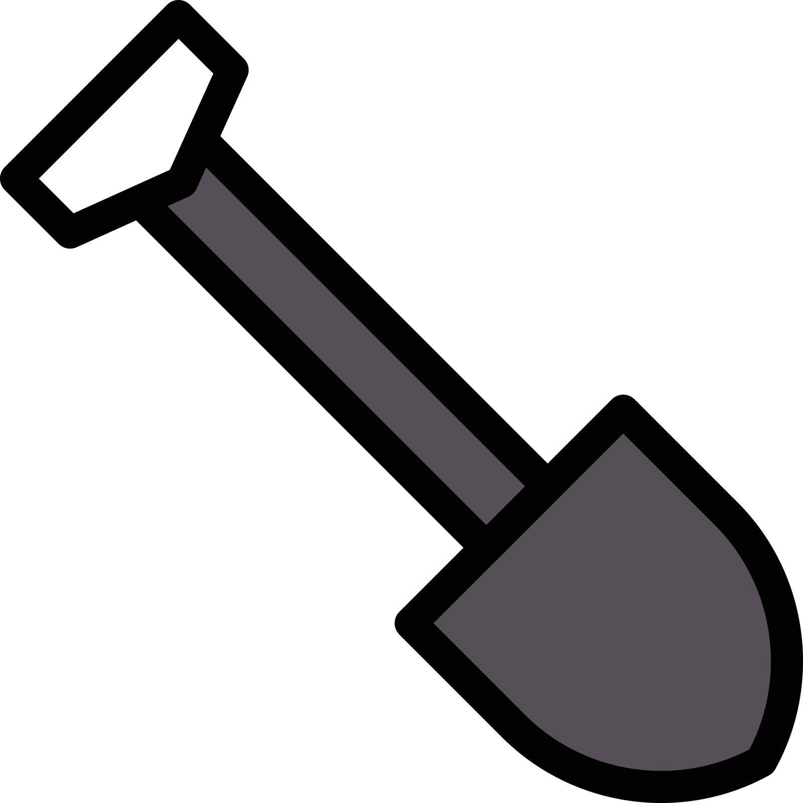 shovel vector color line icon
