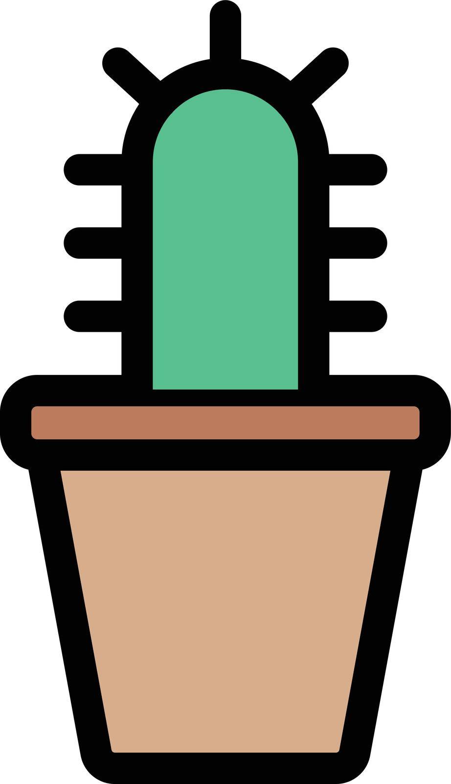 plant vector color line icon