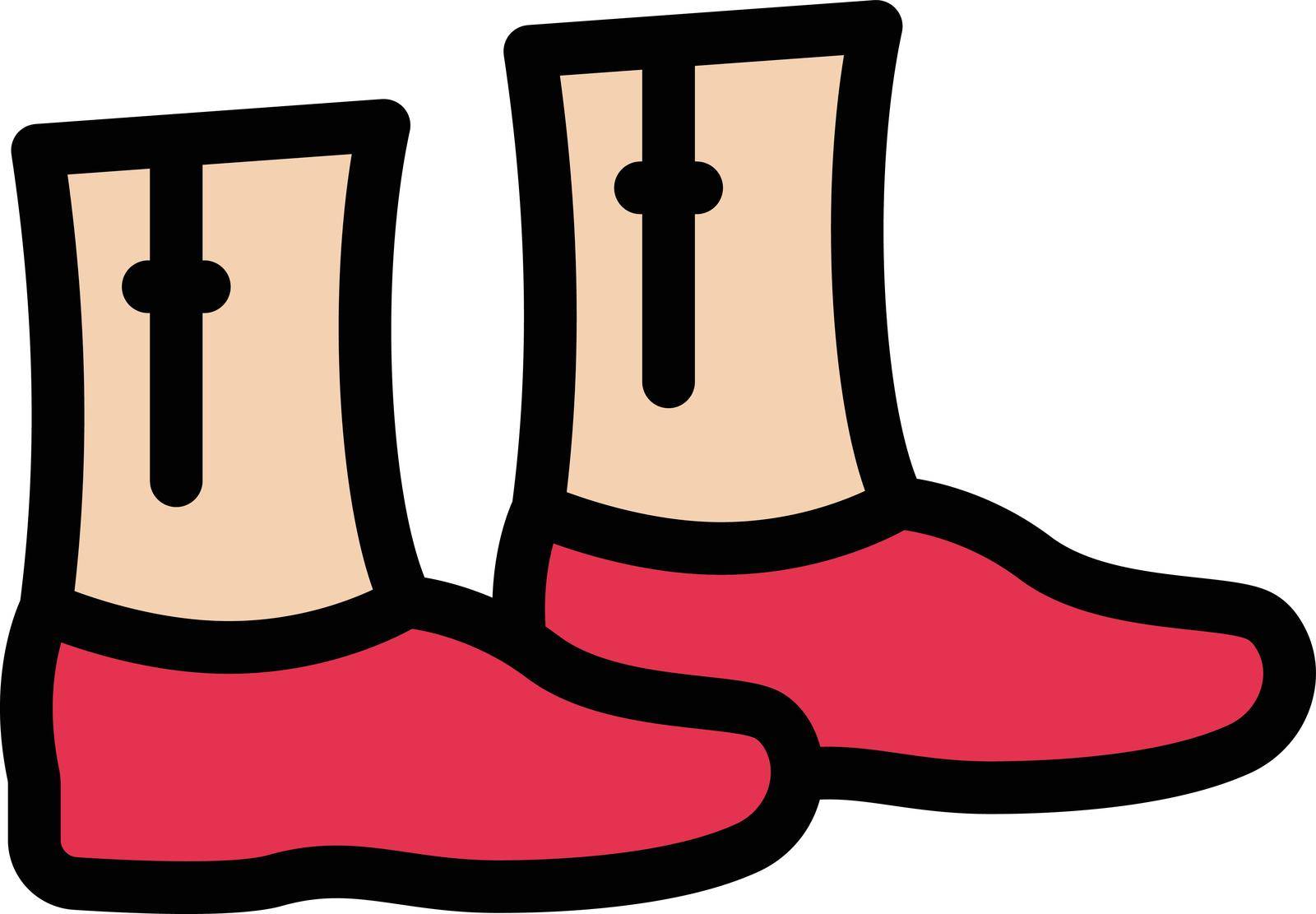 long shoe vector color line icon