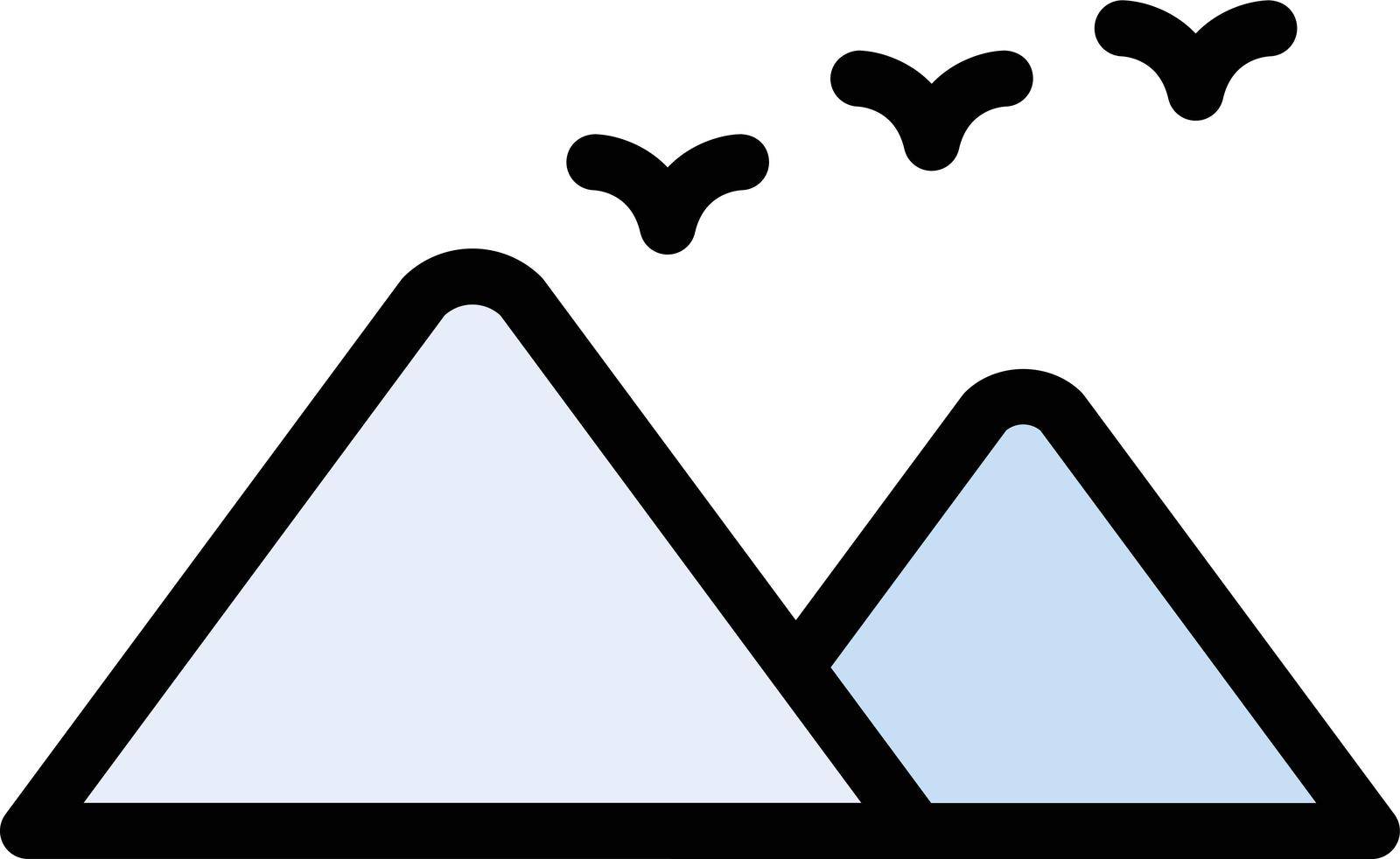 hills vector color line icon