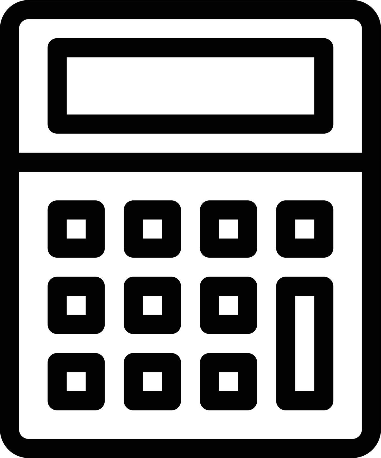 calculator vector colour line icon