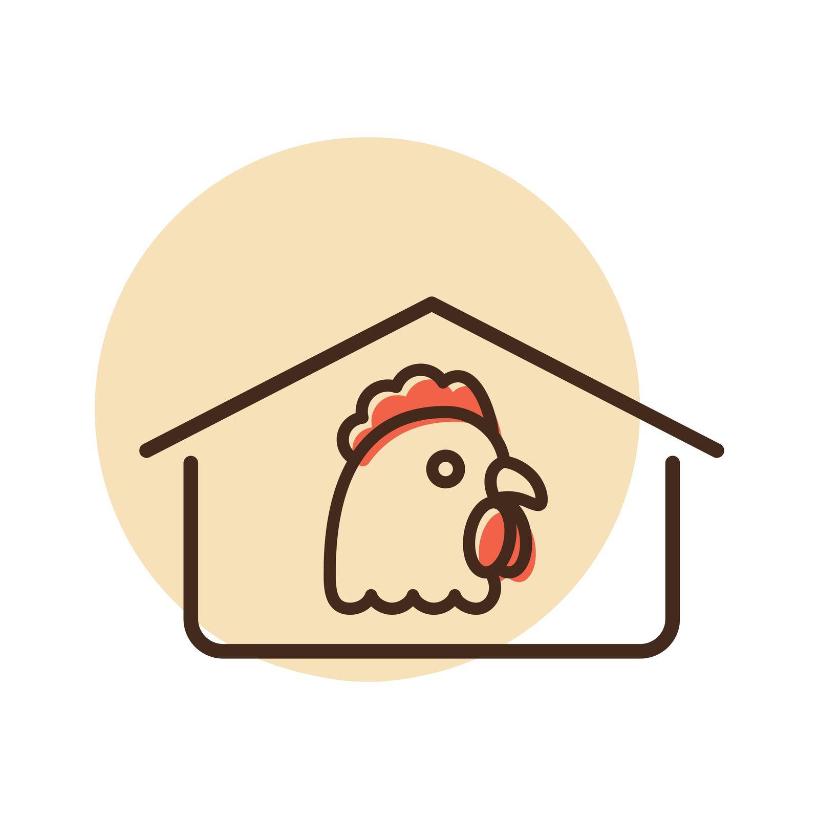 Chicken house vector icon. Farm animal sign by nosik