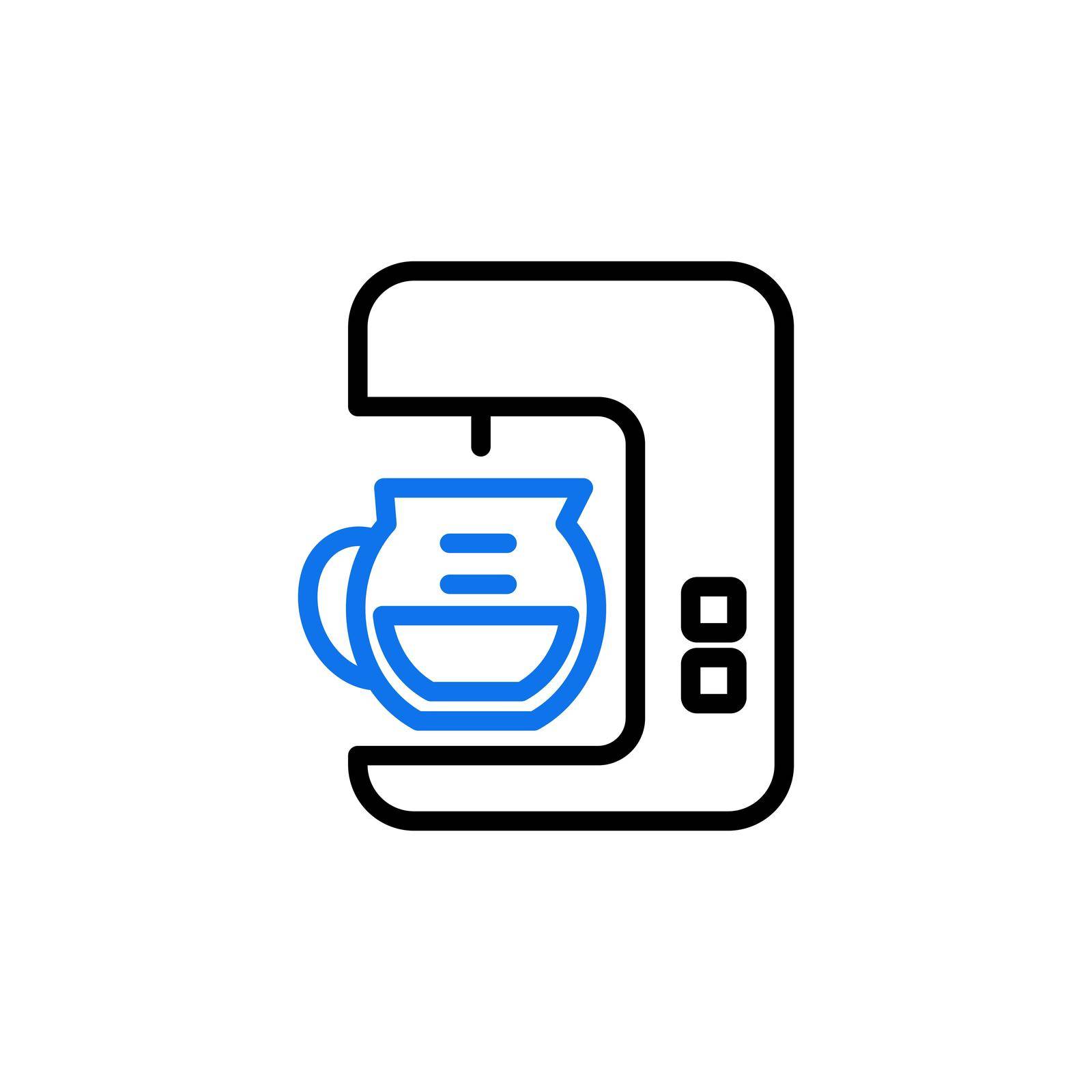 Coffee maker machine outline icon. Workspace sign. Graph symbol for your web site design, logo, app, UI. Vector illustration, EPS10.