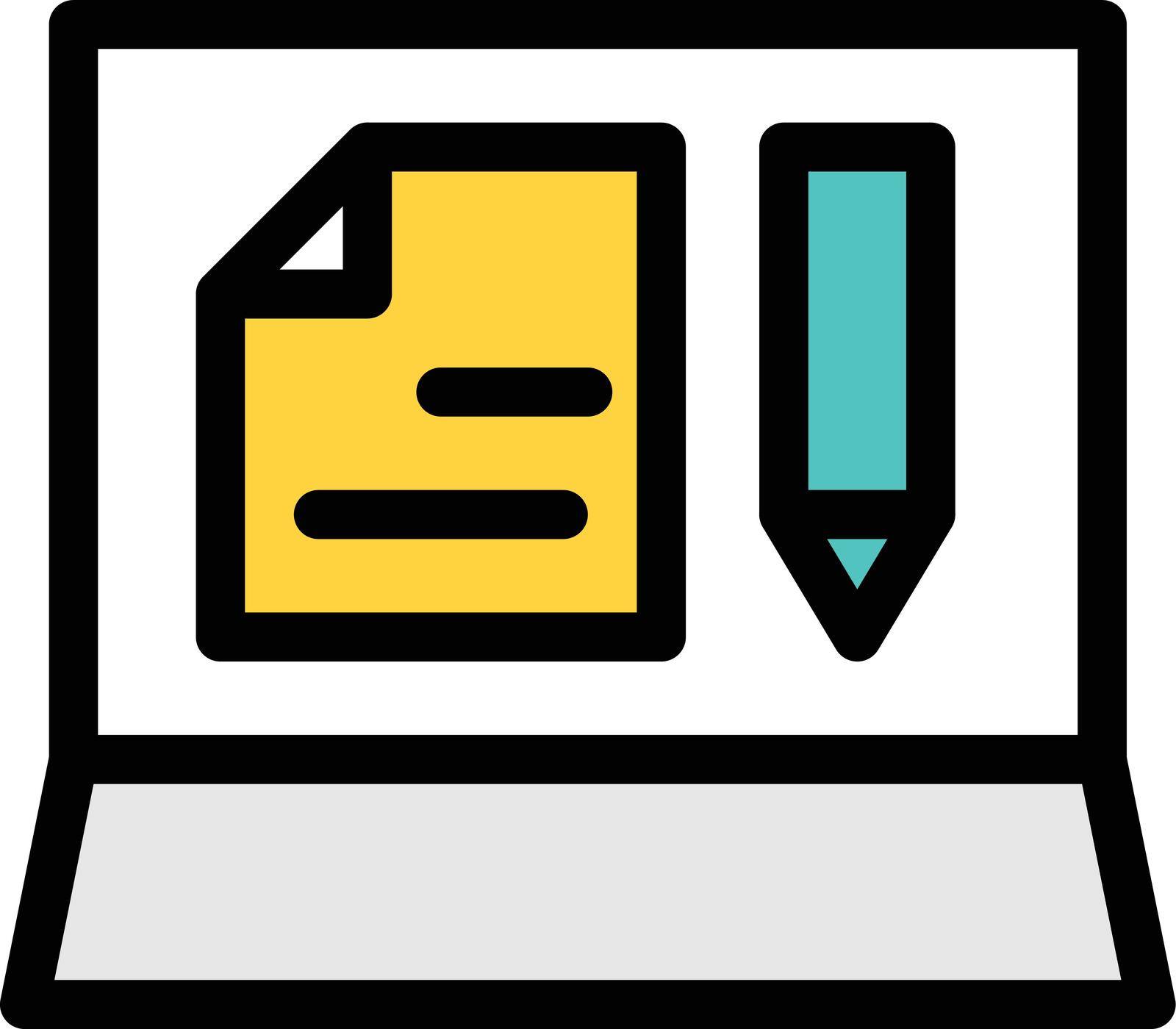 online education vector line colour icon