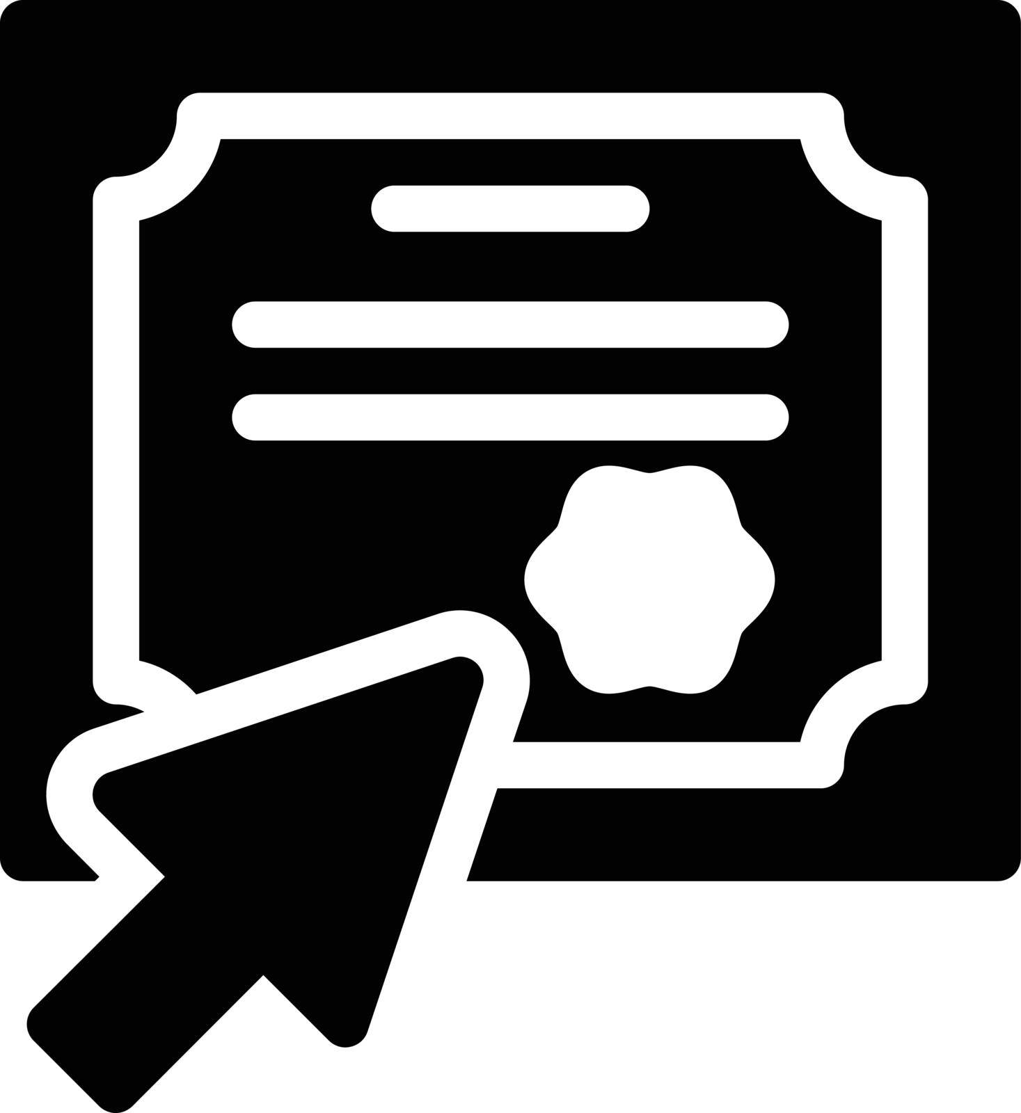 online certificate vector glyph flat icon