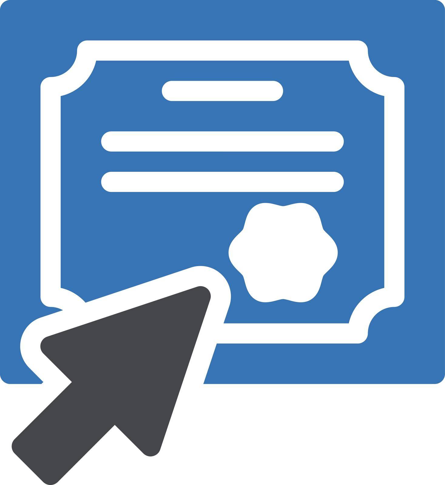online certificate vector glyph colour icon