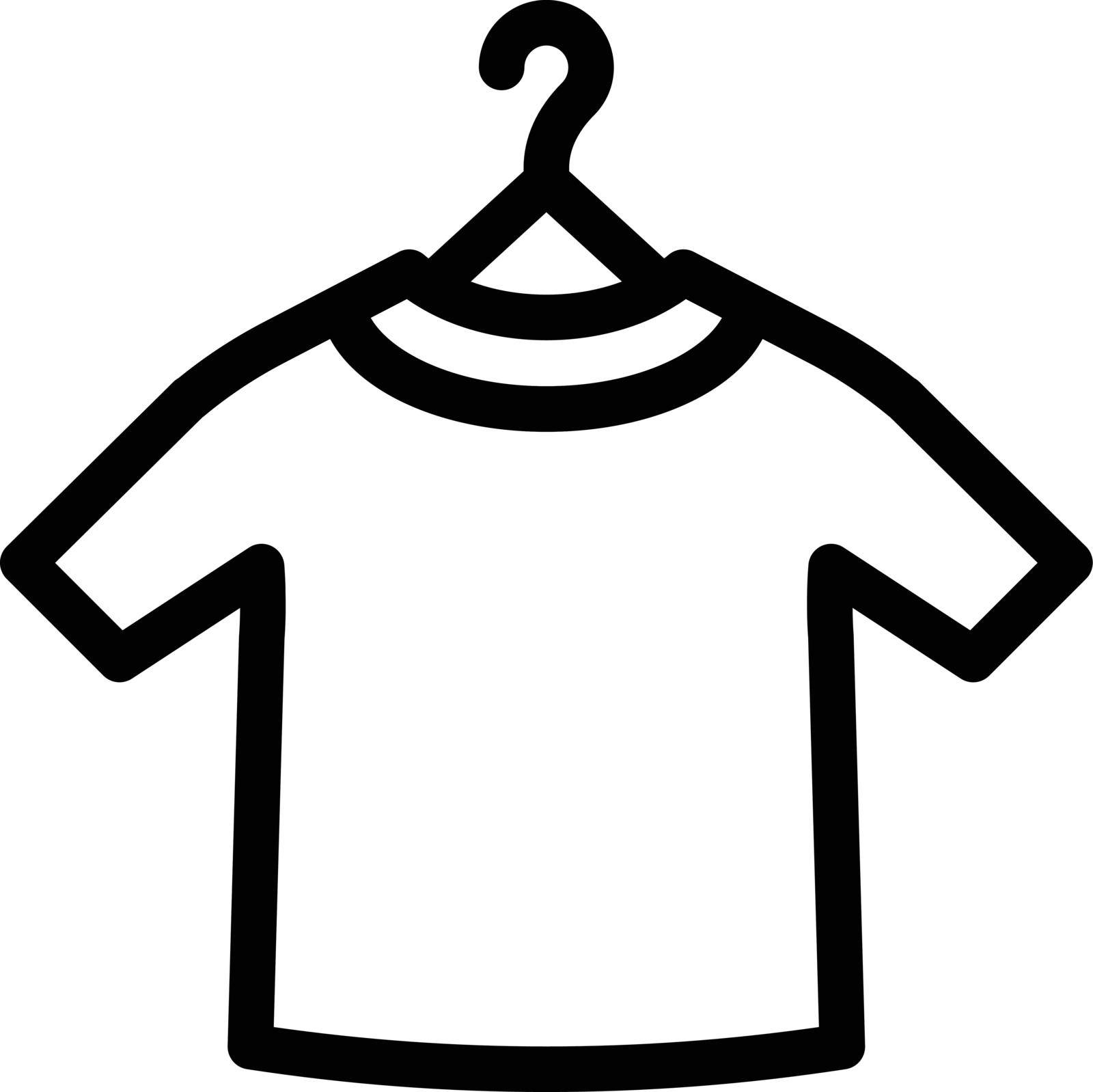 shirt hanging vector thin line icon