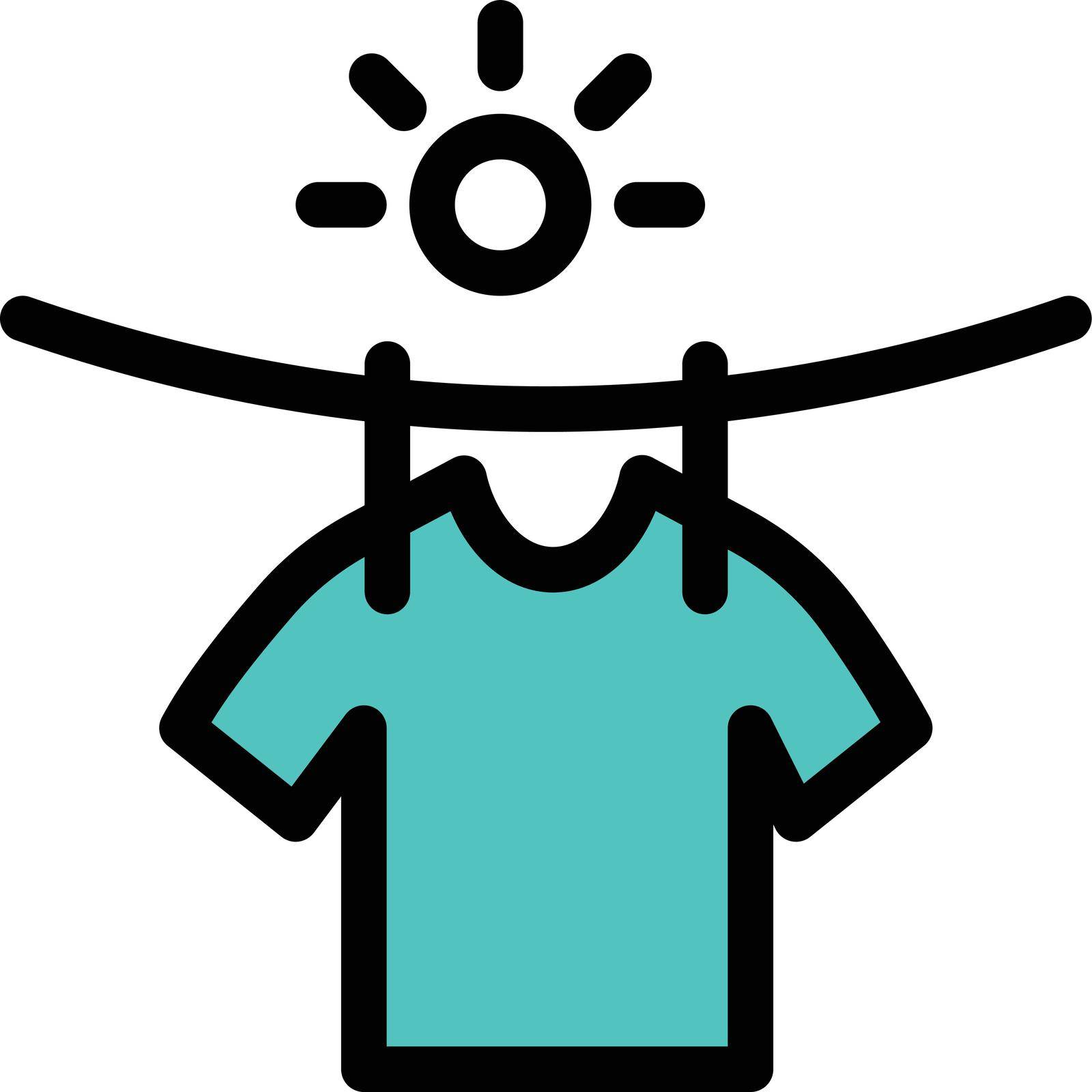 shirt dry vector line colour icon