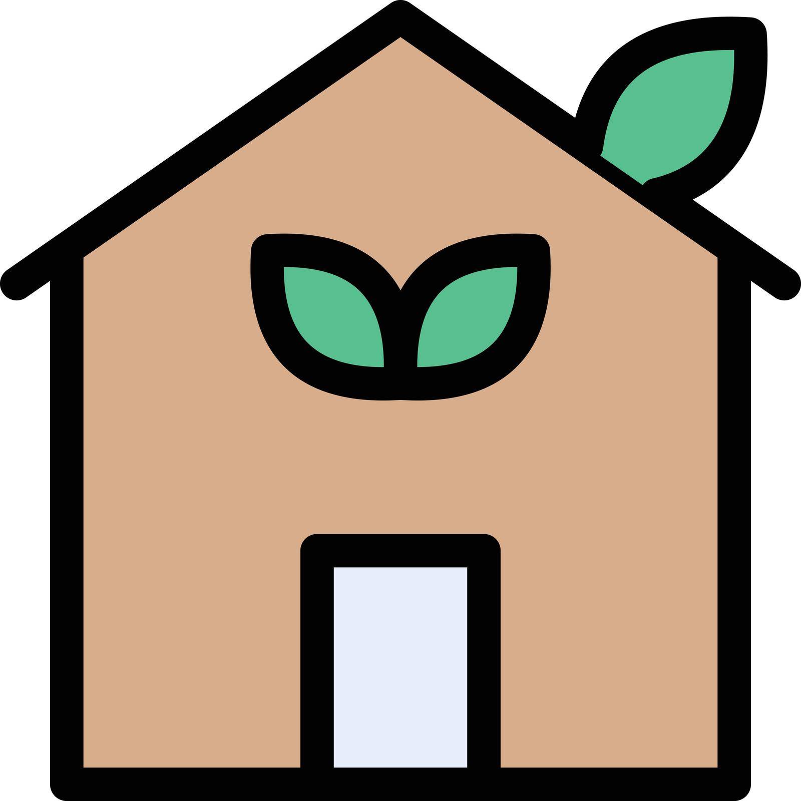 green house vector line colour icon