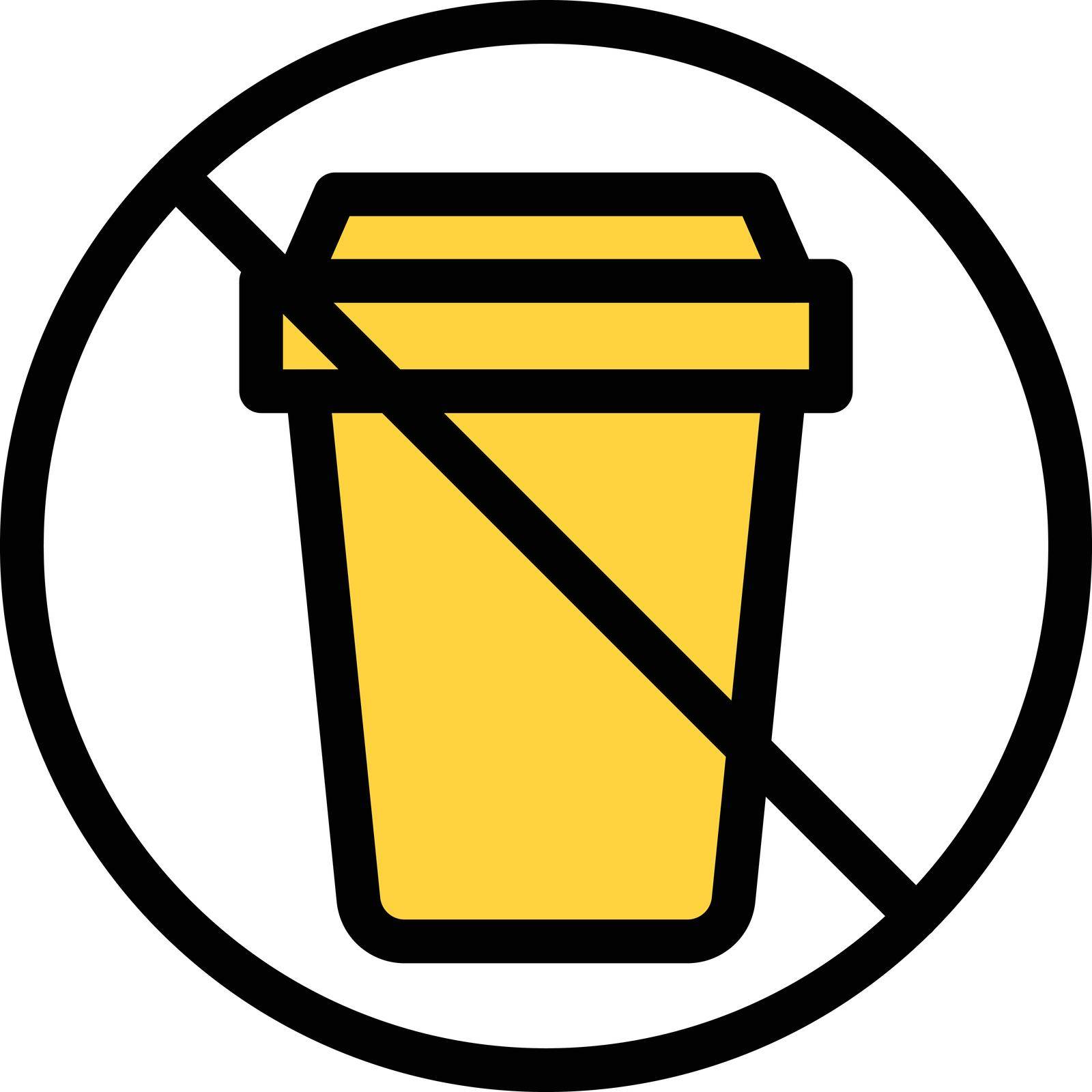 stop garbage vector line colour icon