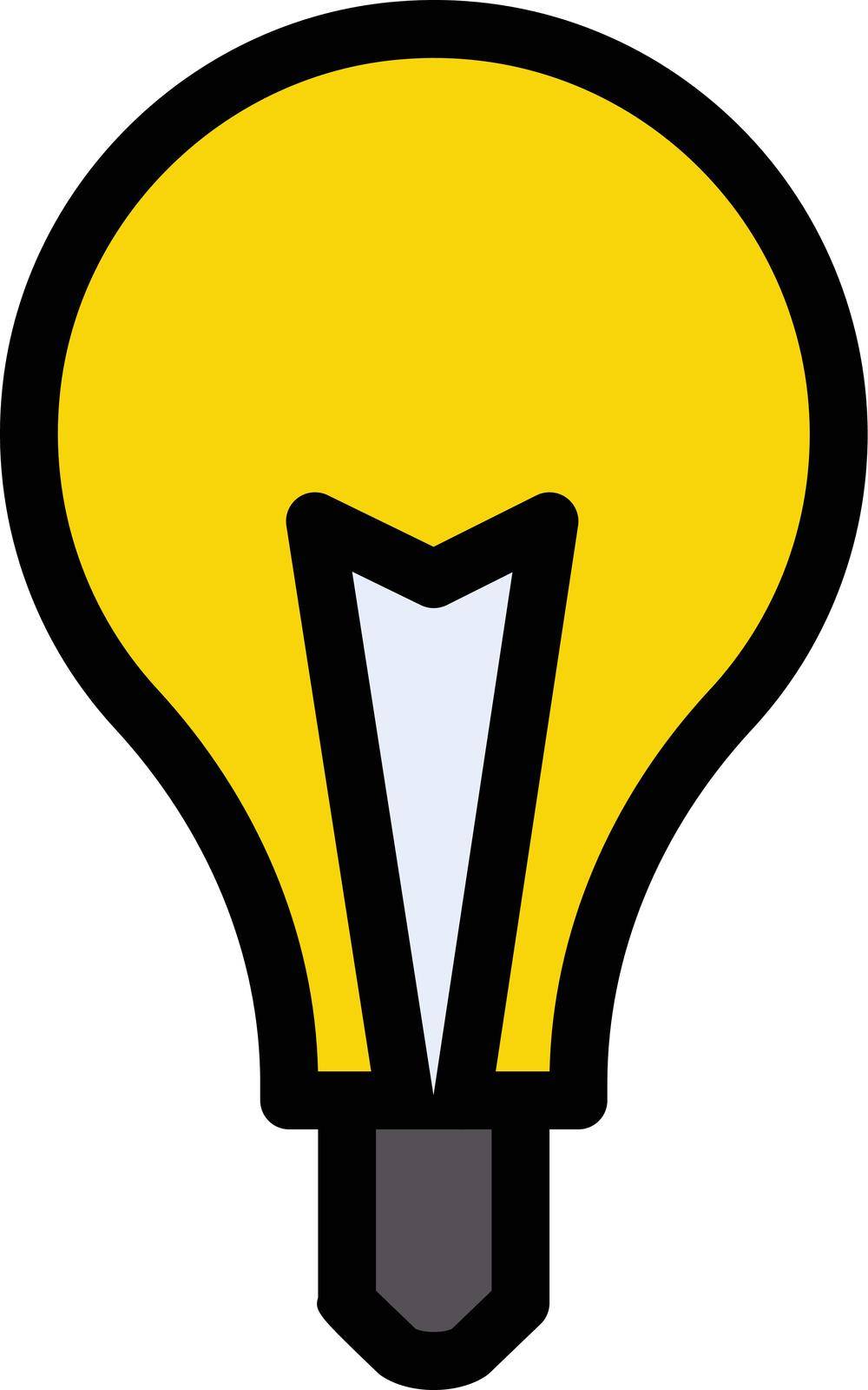 bulb vector line colour icon