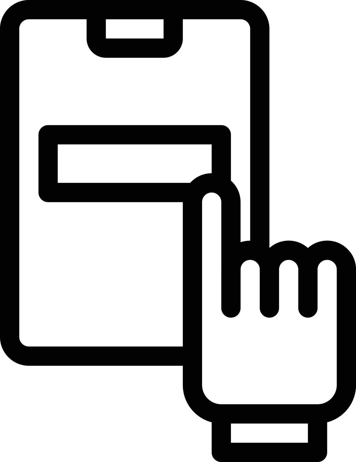 mobile click vector thin line icon