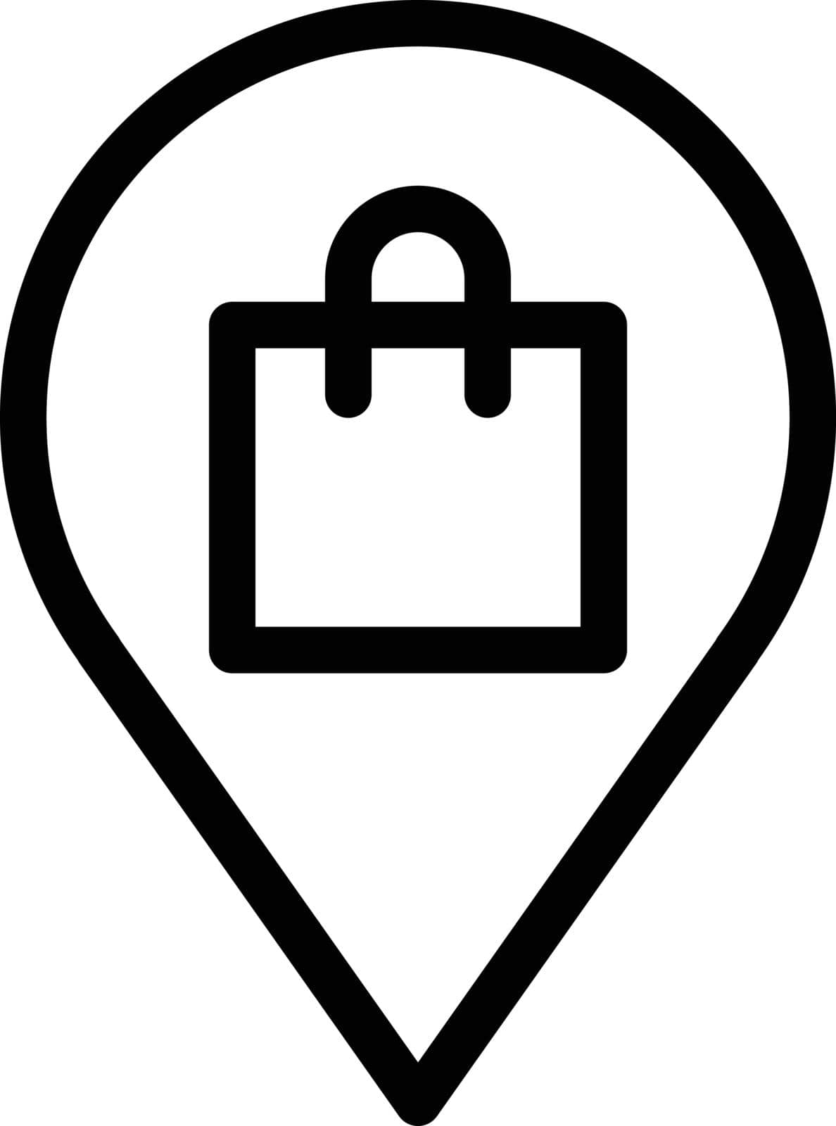 location store vector thin line icon